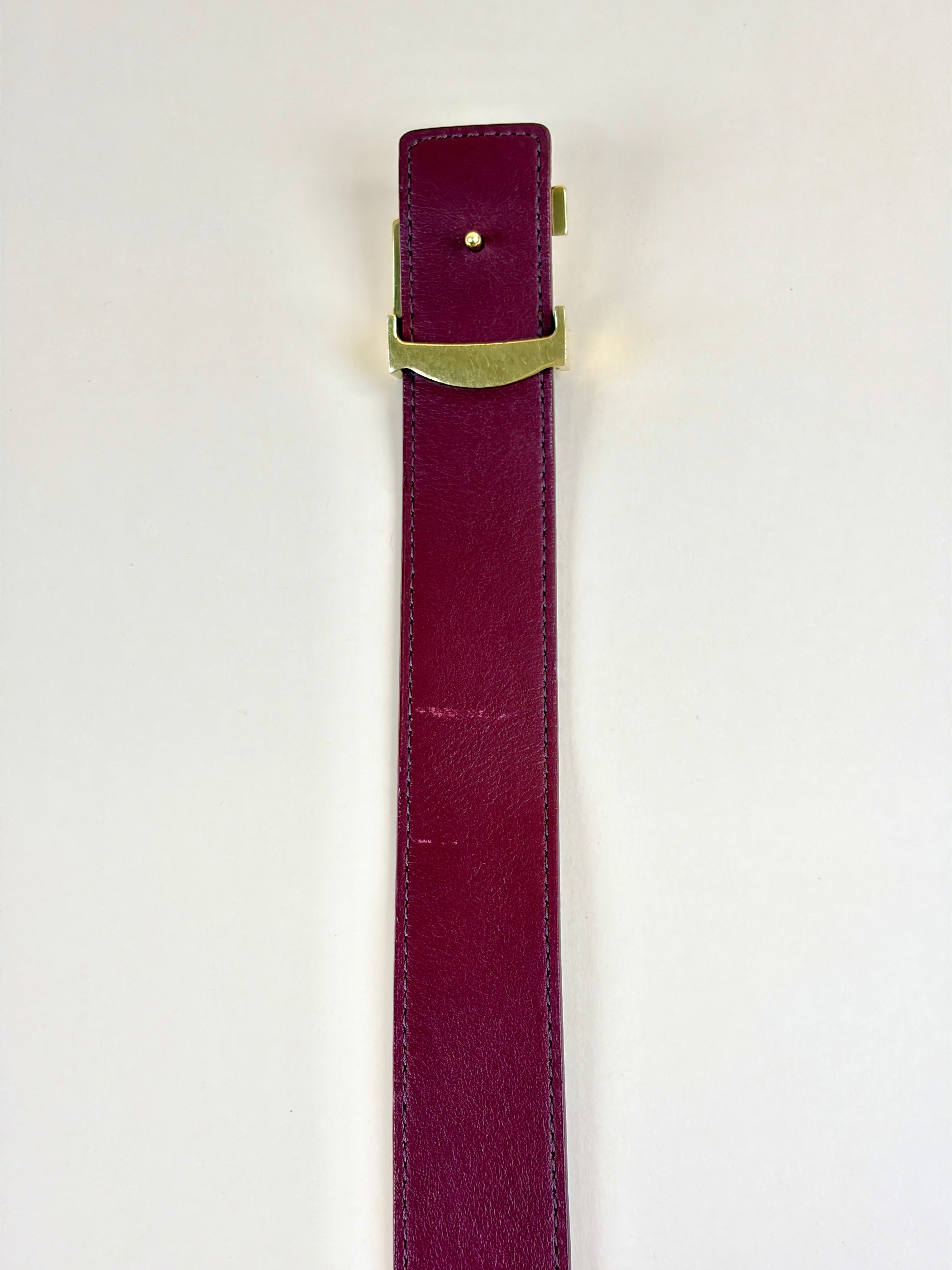 Louis Vuitton calfskin 30mm lv initiales reversible belt red leather