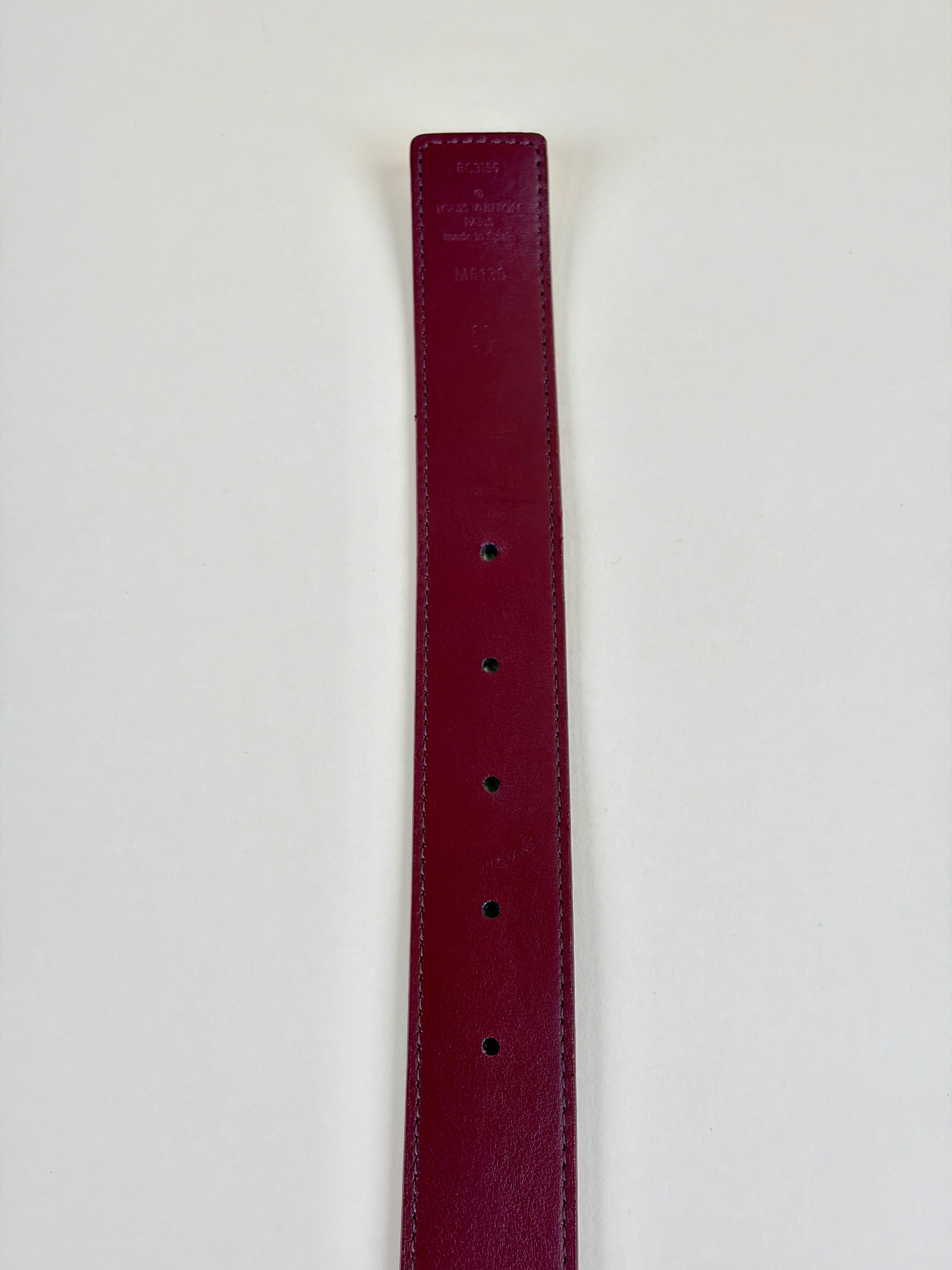 Louis Vuitton calfskin 30mm lv initiales reversible belt red leather