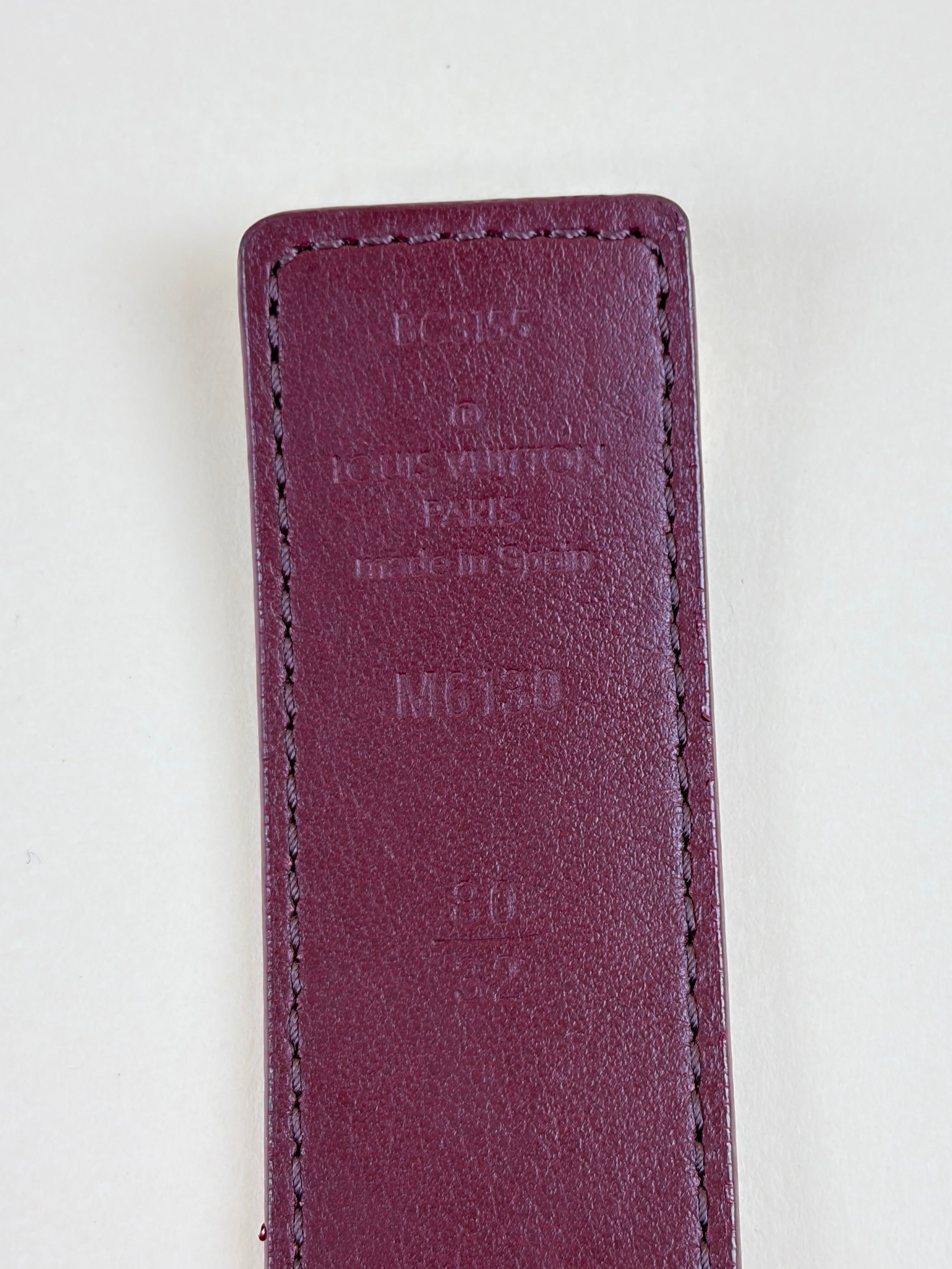 Louis Vuitton calfskin 30mm lv initiales reversible belt red leather