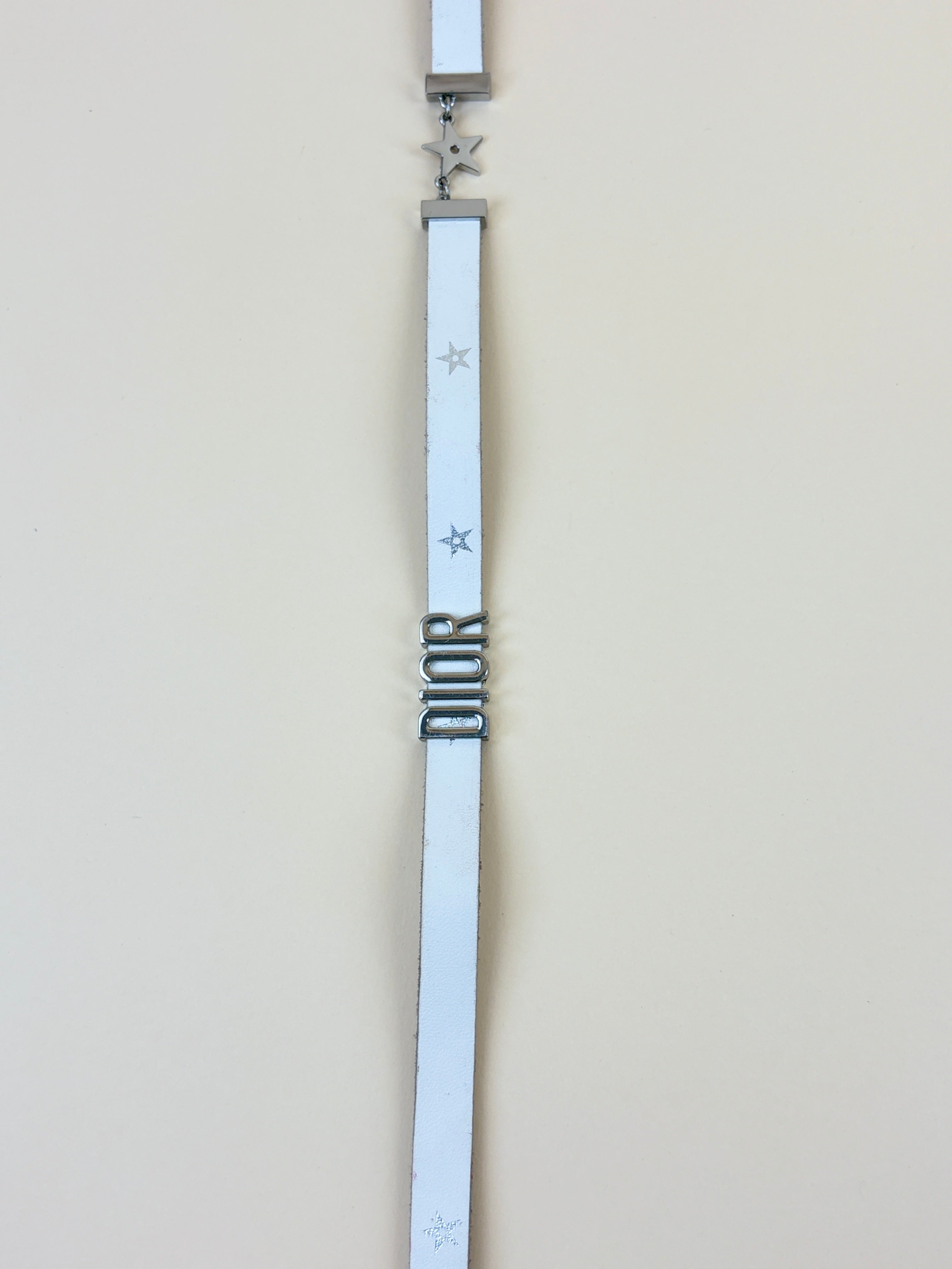 Christian Dior white leather star bracelet/choker