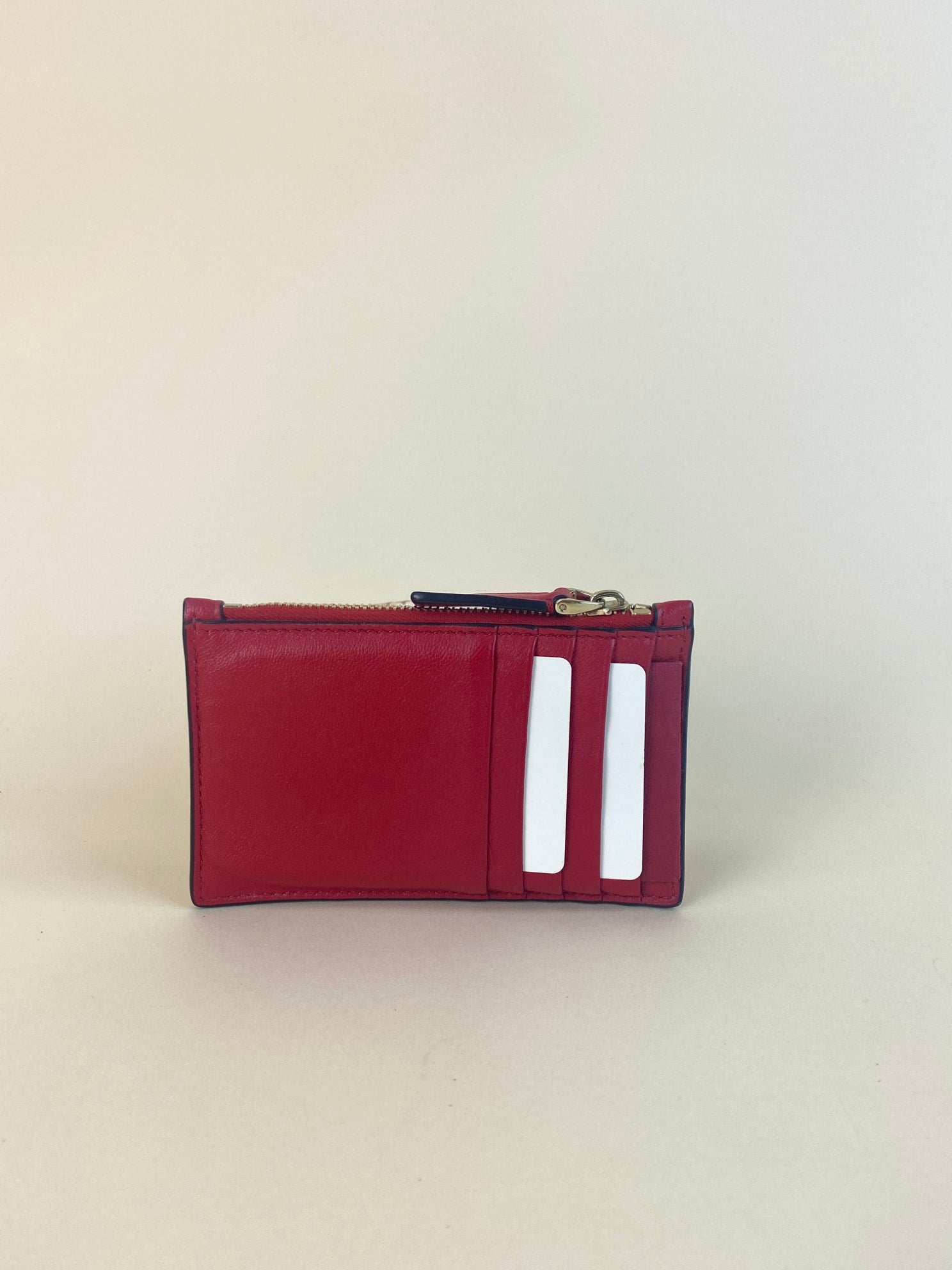 Valentino v logo walks zip red card holder