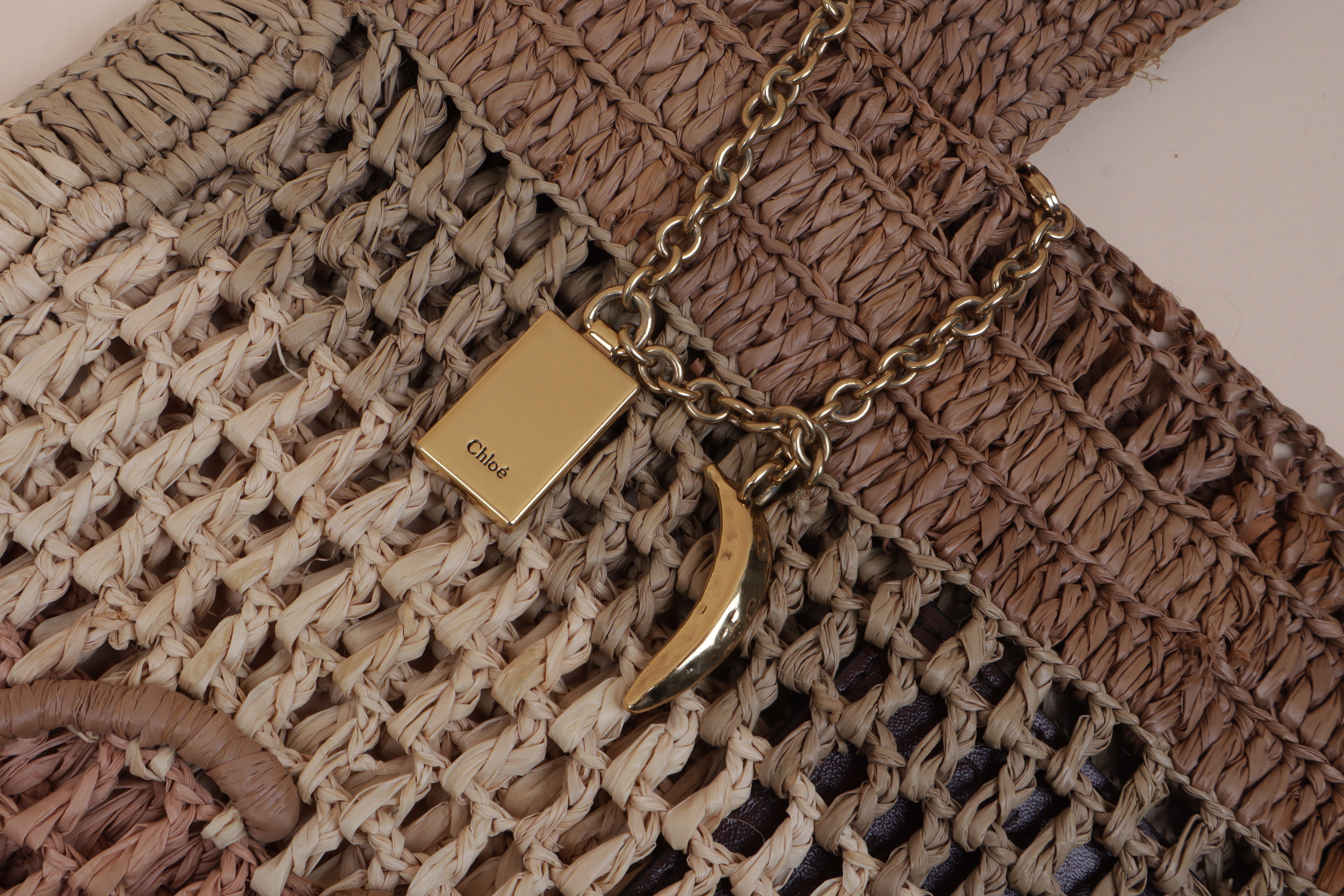 Chloe multi color summer banana raffia
