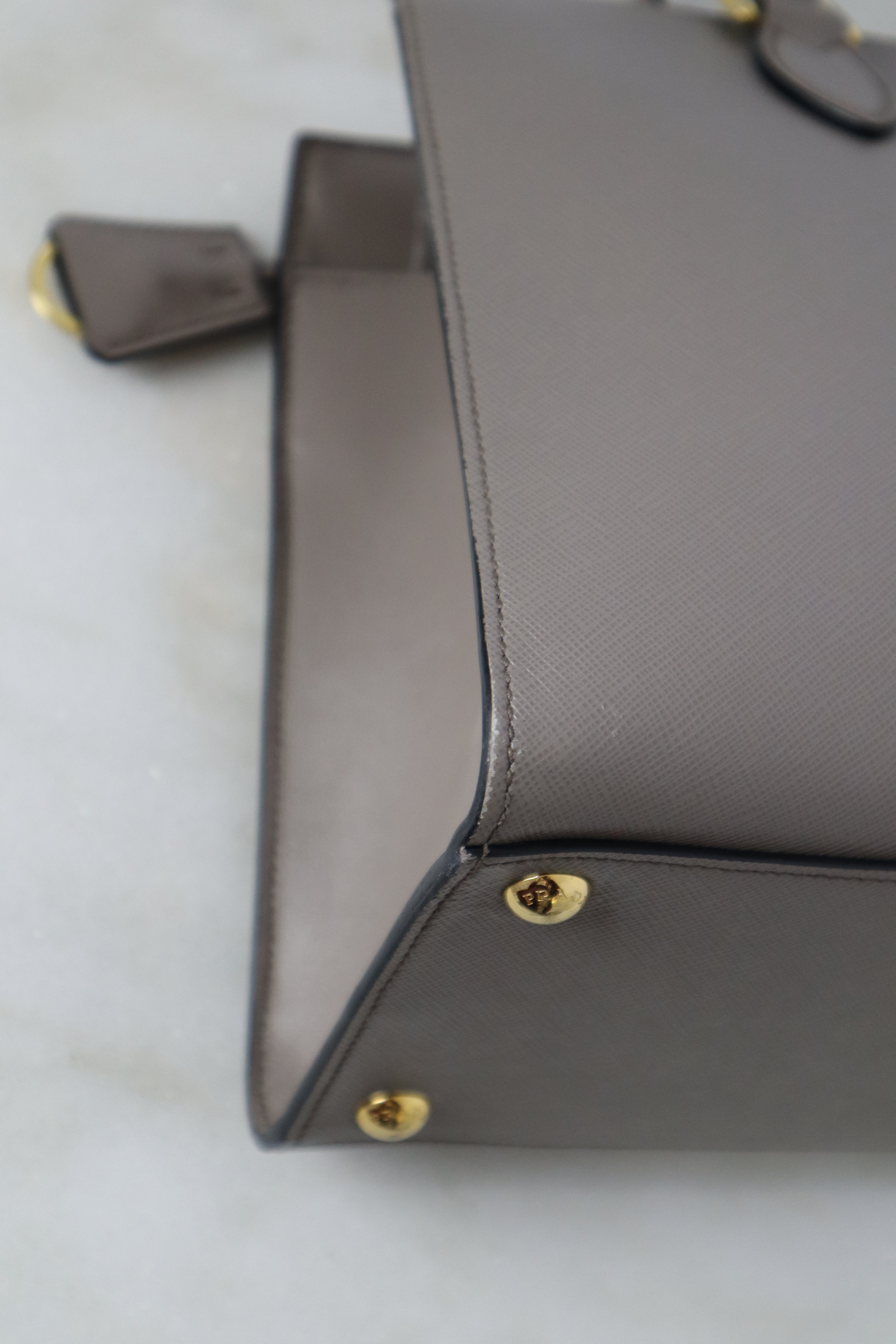 Prada Grey Argilla Medium Monochrome Tote Bag