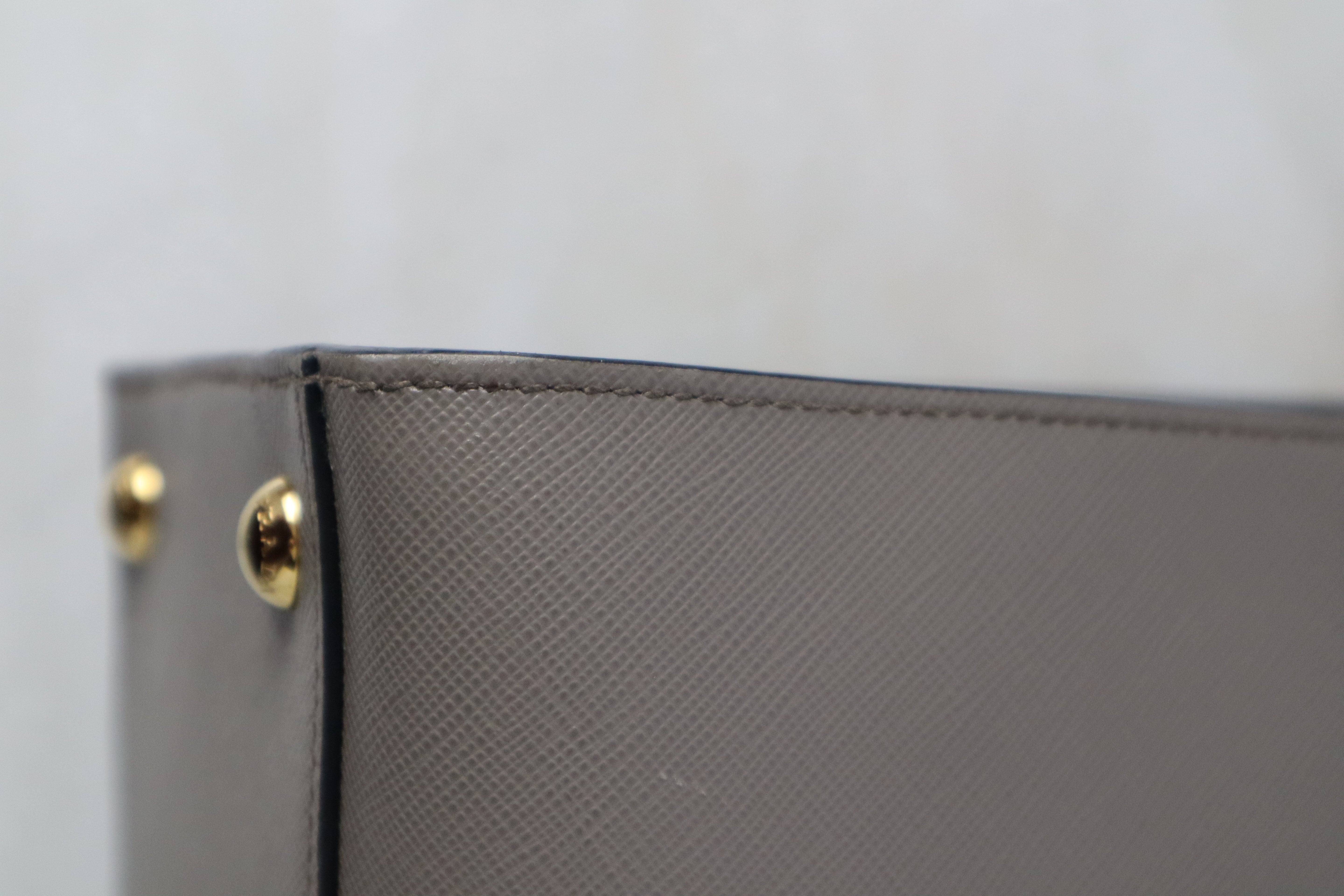Prada Grey Argilla Medium Monochrome Tote Bag