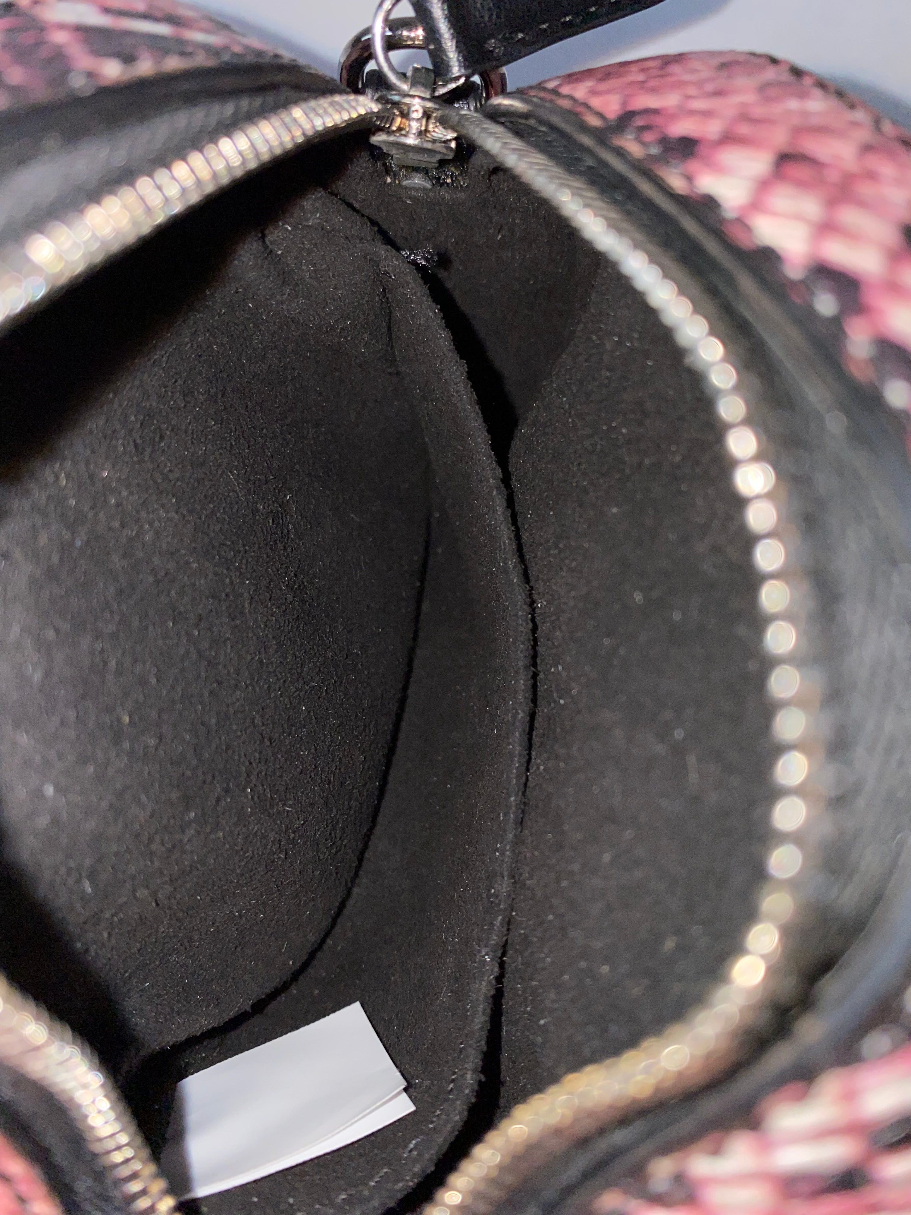 Stella Mccartney Pink Python Print Logo Round Crossbody Bag