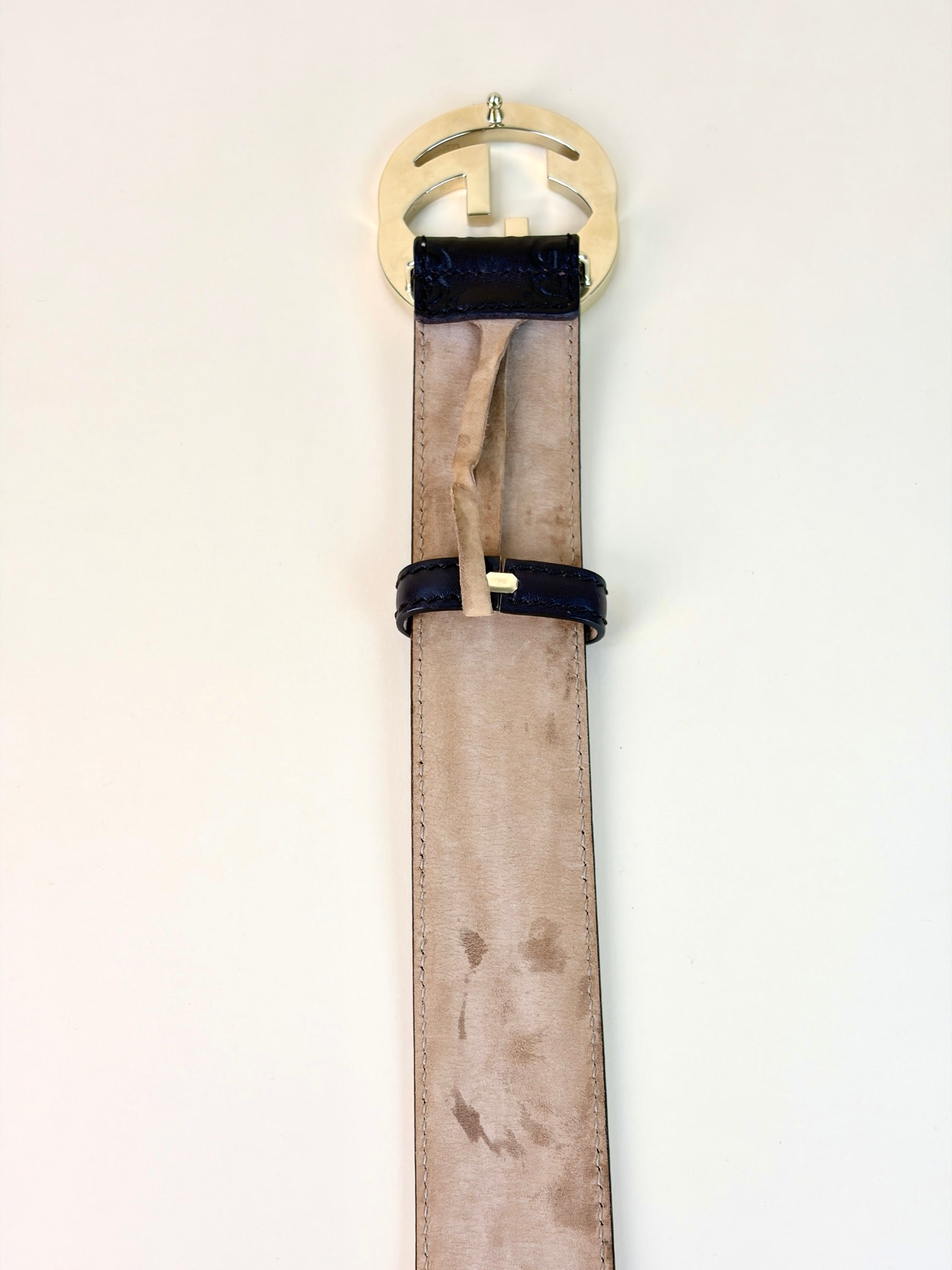 Gucci brown gg guccissima leather Interlocking g buckle belt