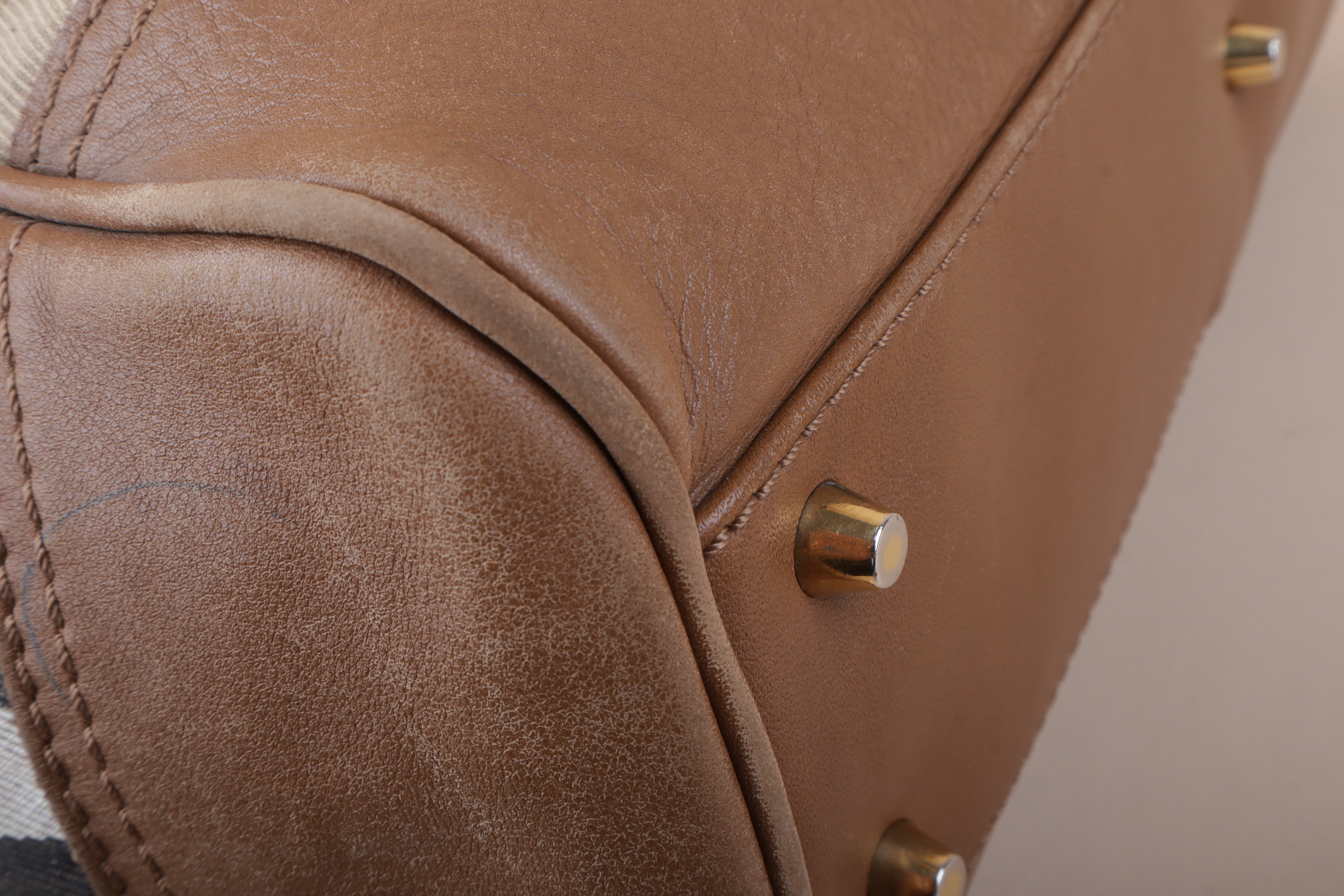 BURBERRY prorsum housecheck brown leather