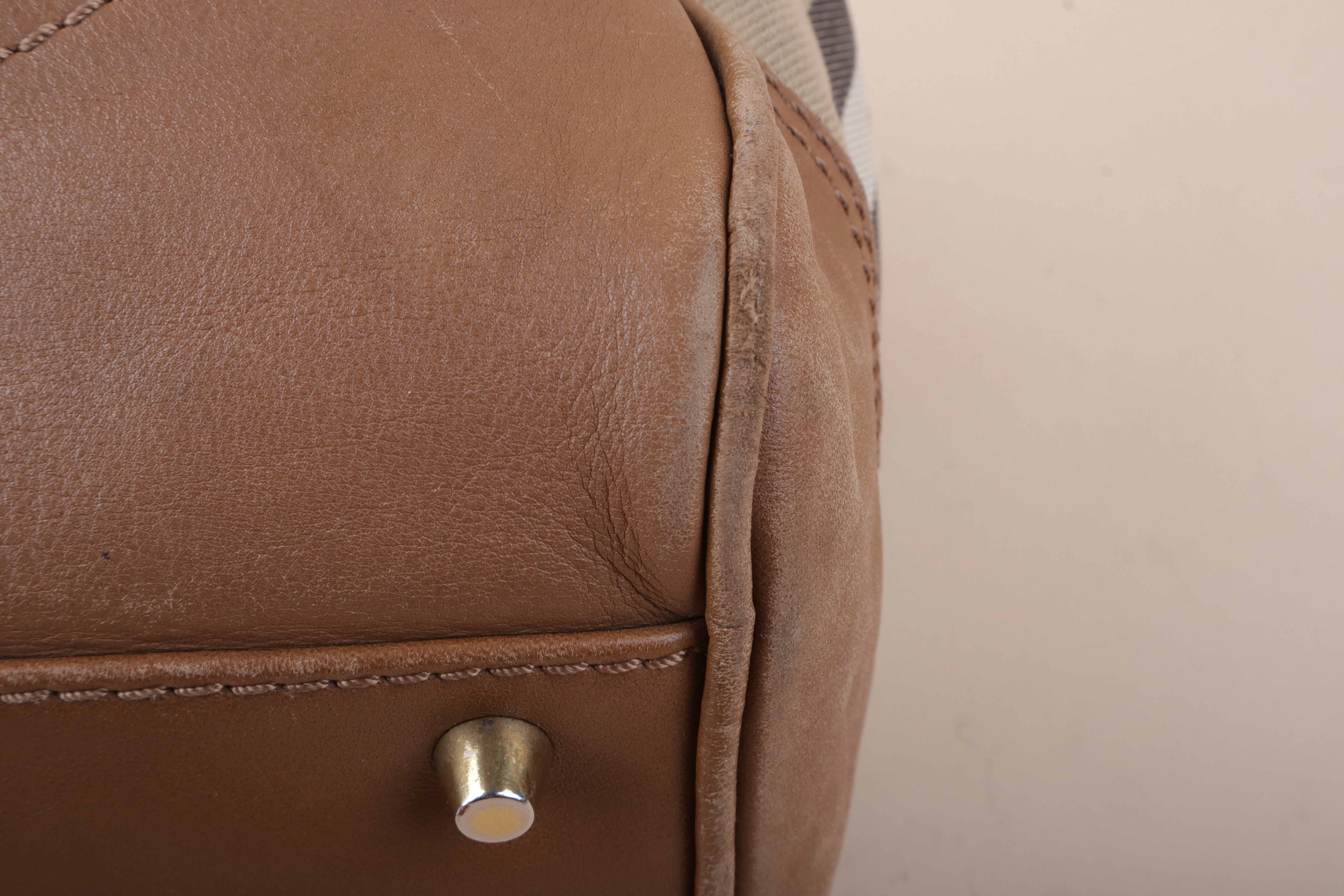 BURBERRY prorsum housecheck brown leather