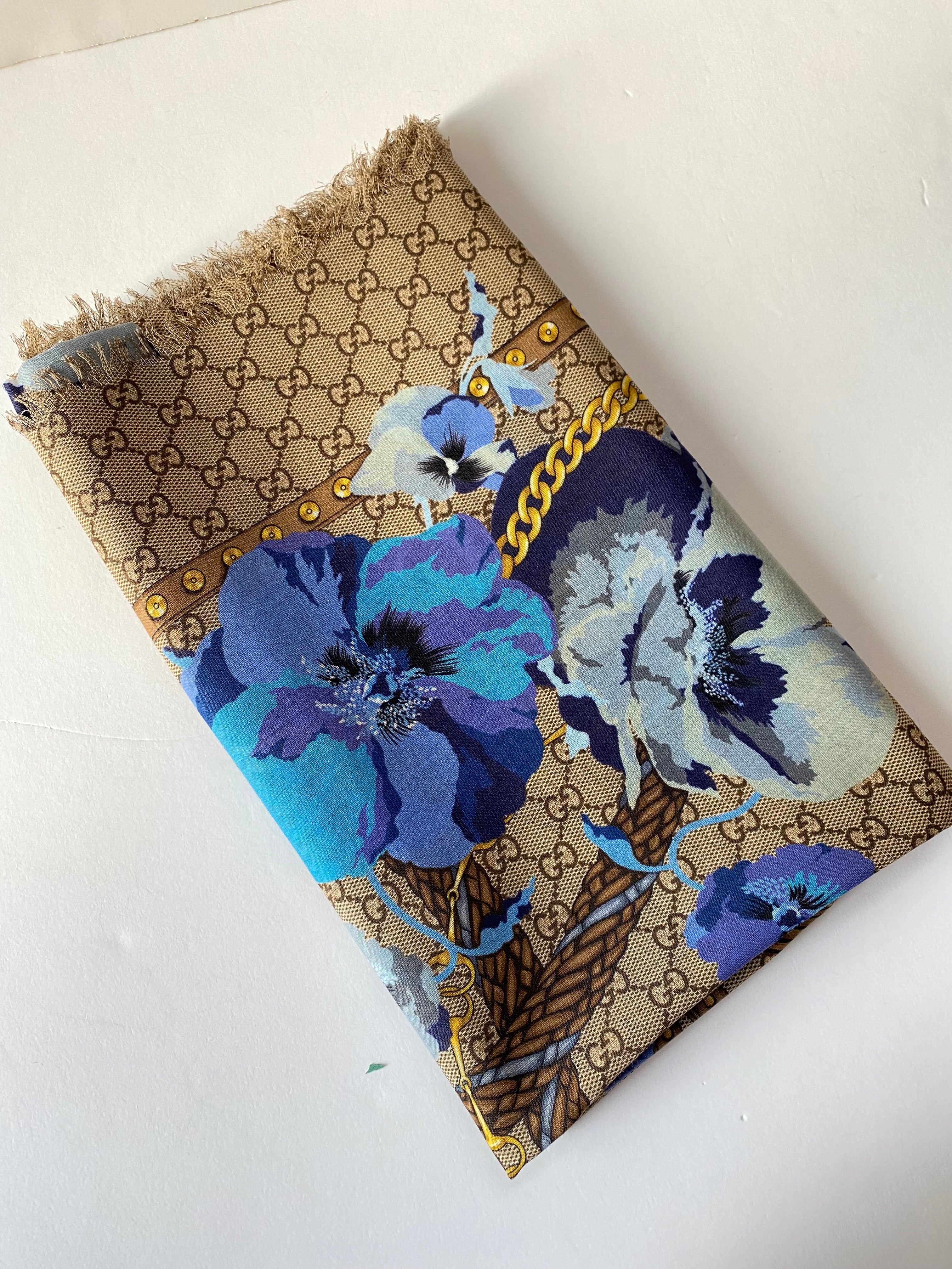 Gucci Bicolor GG Floral scarf-Scarf-Gucci-The Closet Egypt