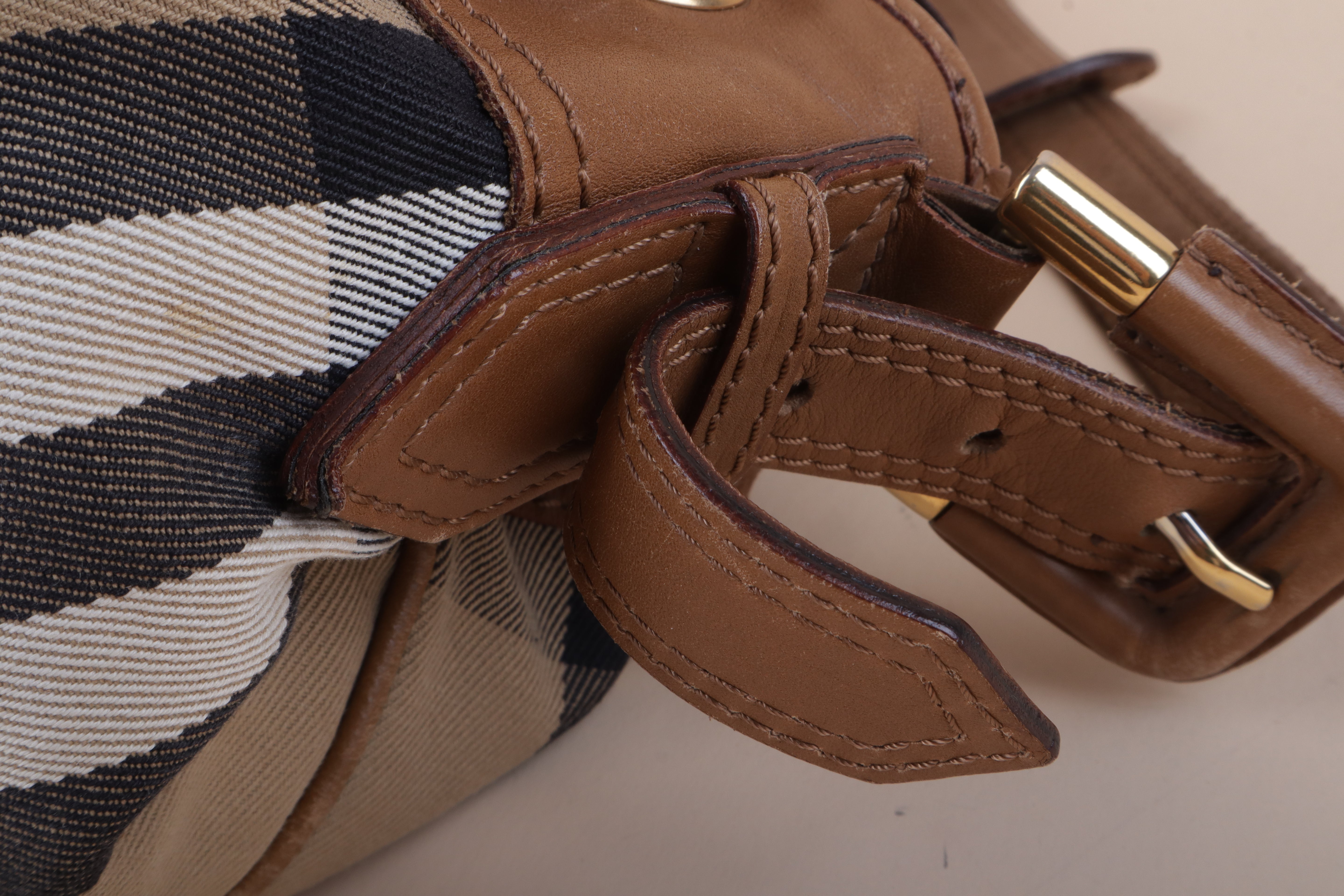 BURBERRY prorsum housecheck brown leather