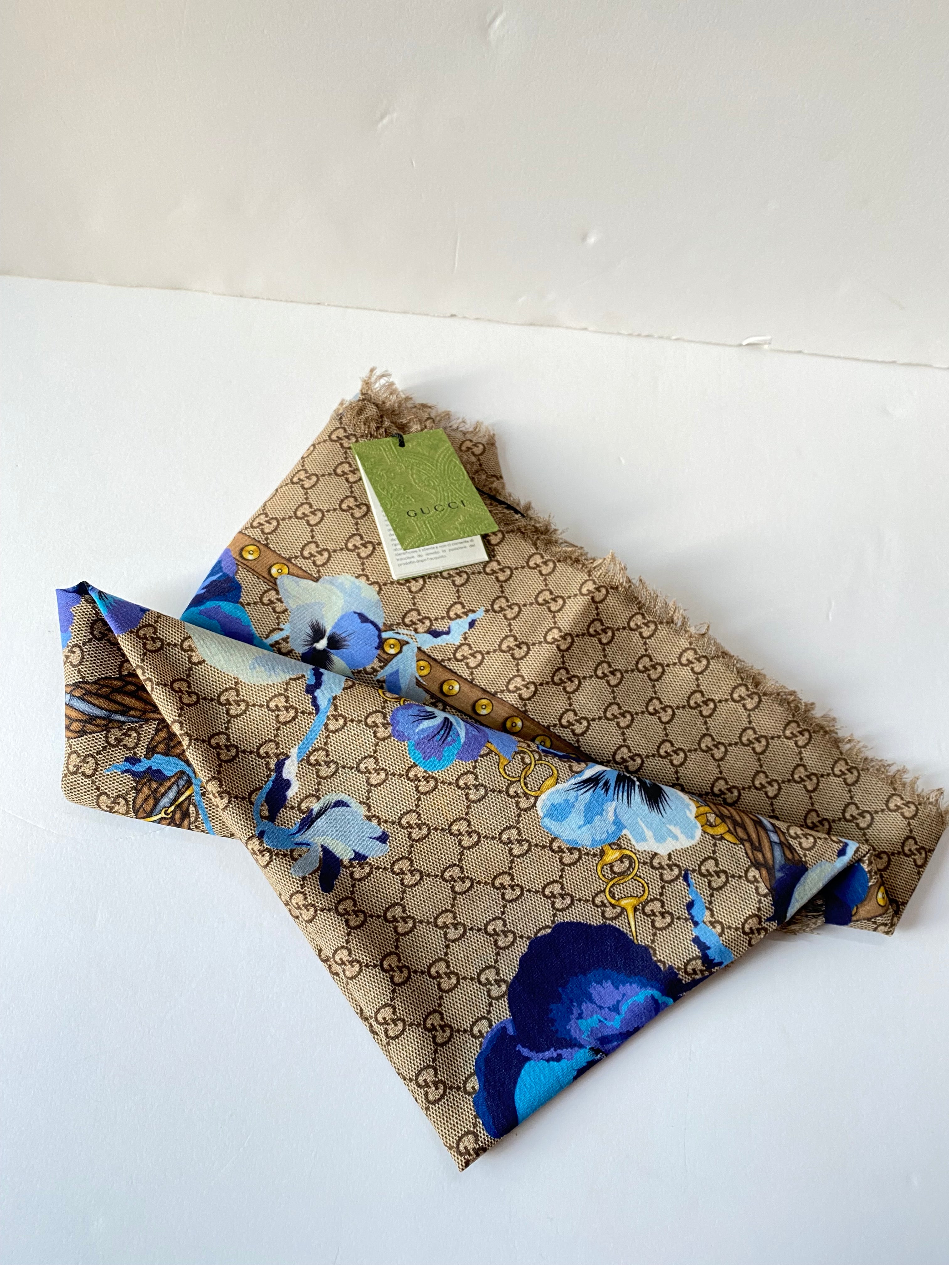 Gucci Bicolor GG Floral scarf-Scarf-Gucci-The Closet Egypt