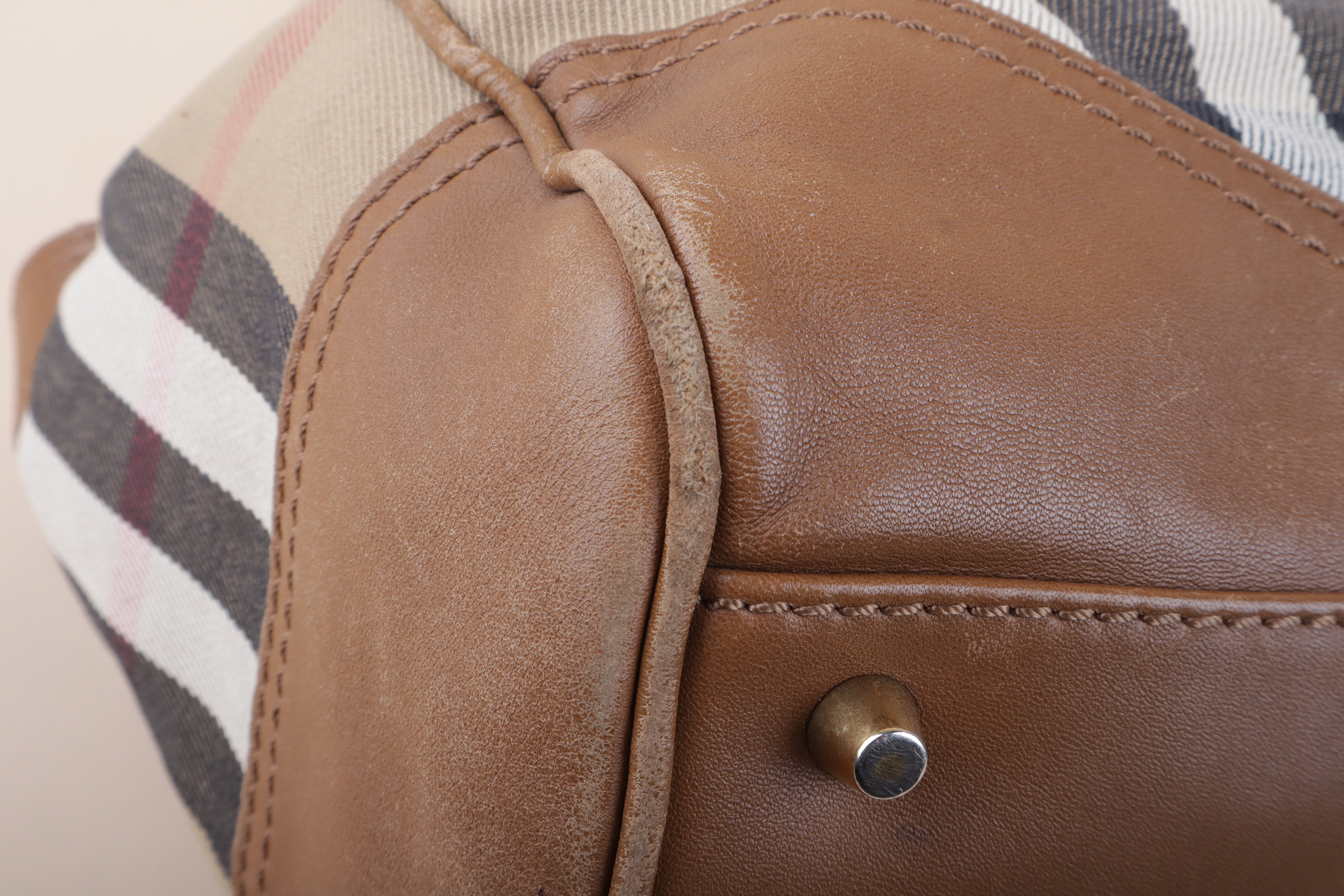 BURBERRY prorsum housecheck brown leather