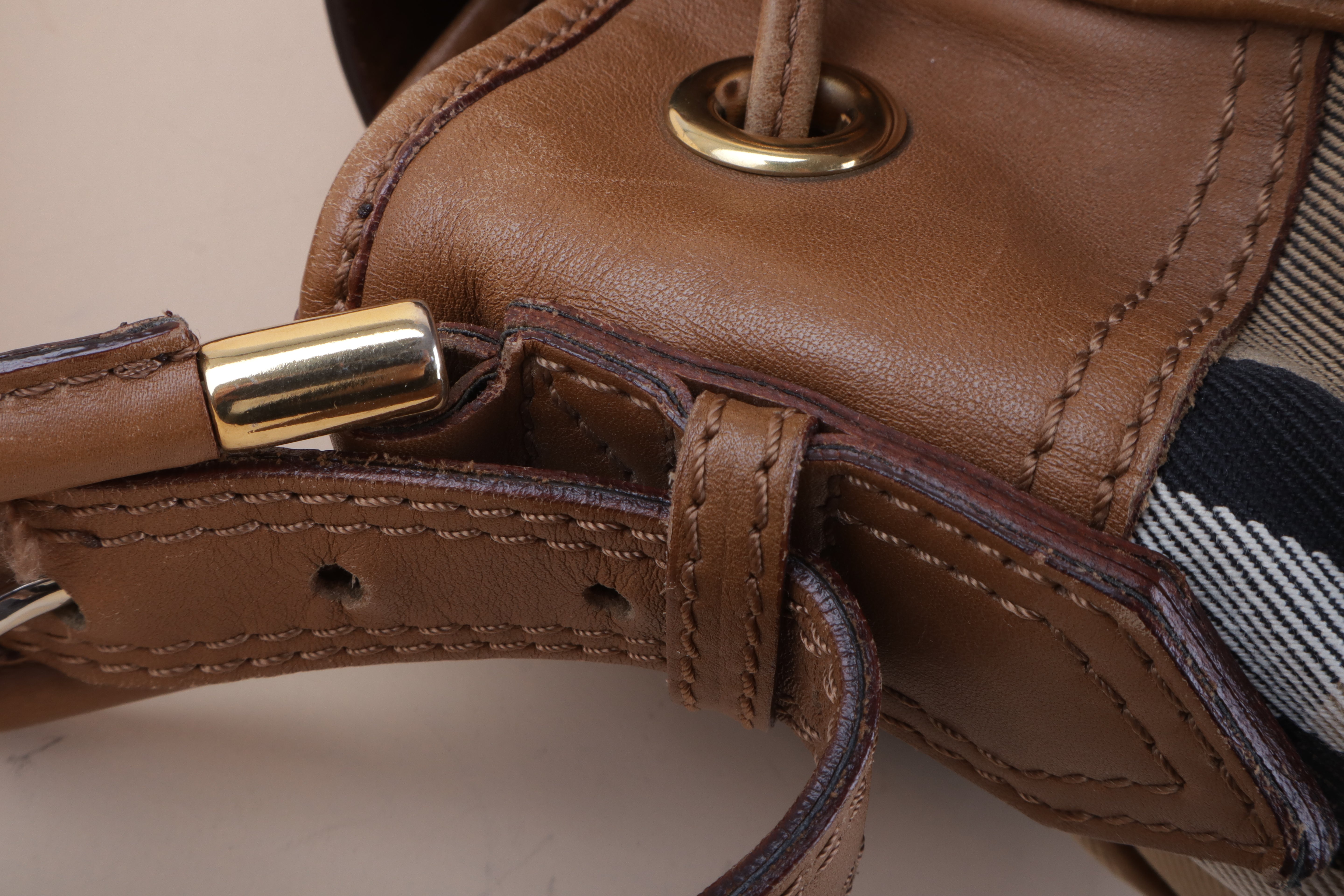 BURBERRY prorsum housecheck brown leather