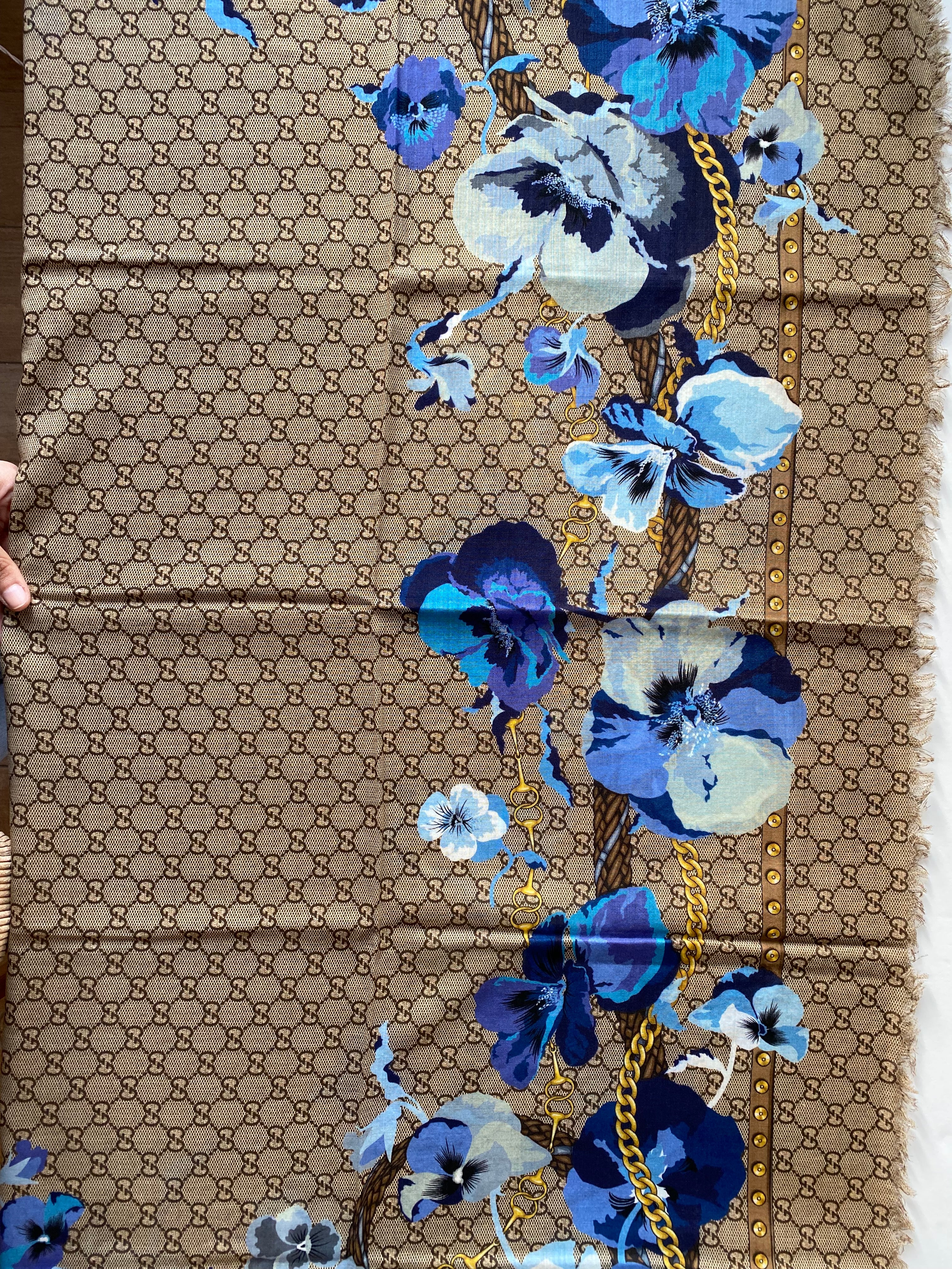 Gucci Bicolor GG Floral scarf-Scarf-Gucci-The Closet Egypt