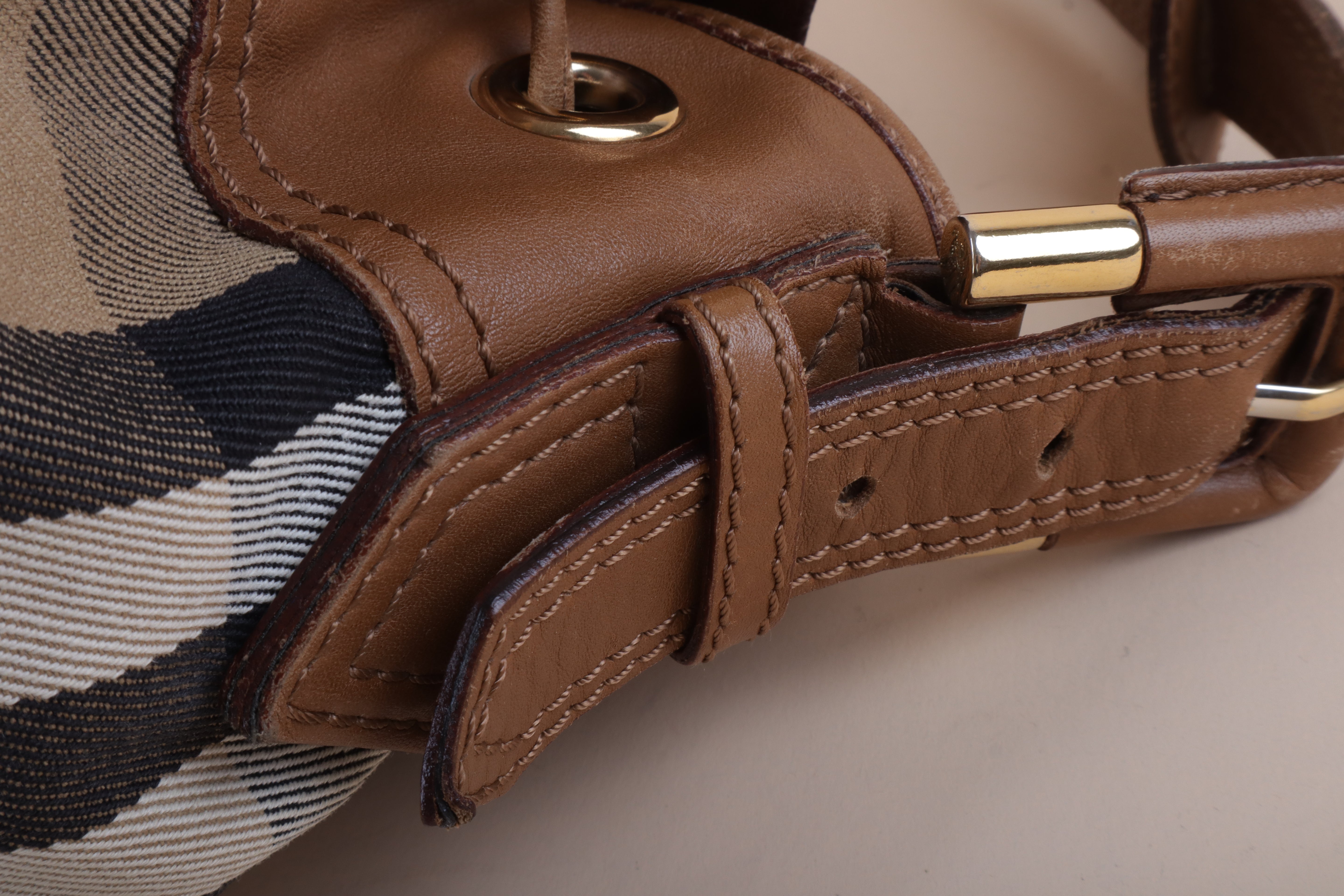BURBERRY prorsum housecheck brown leather