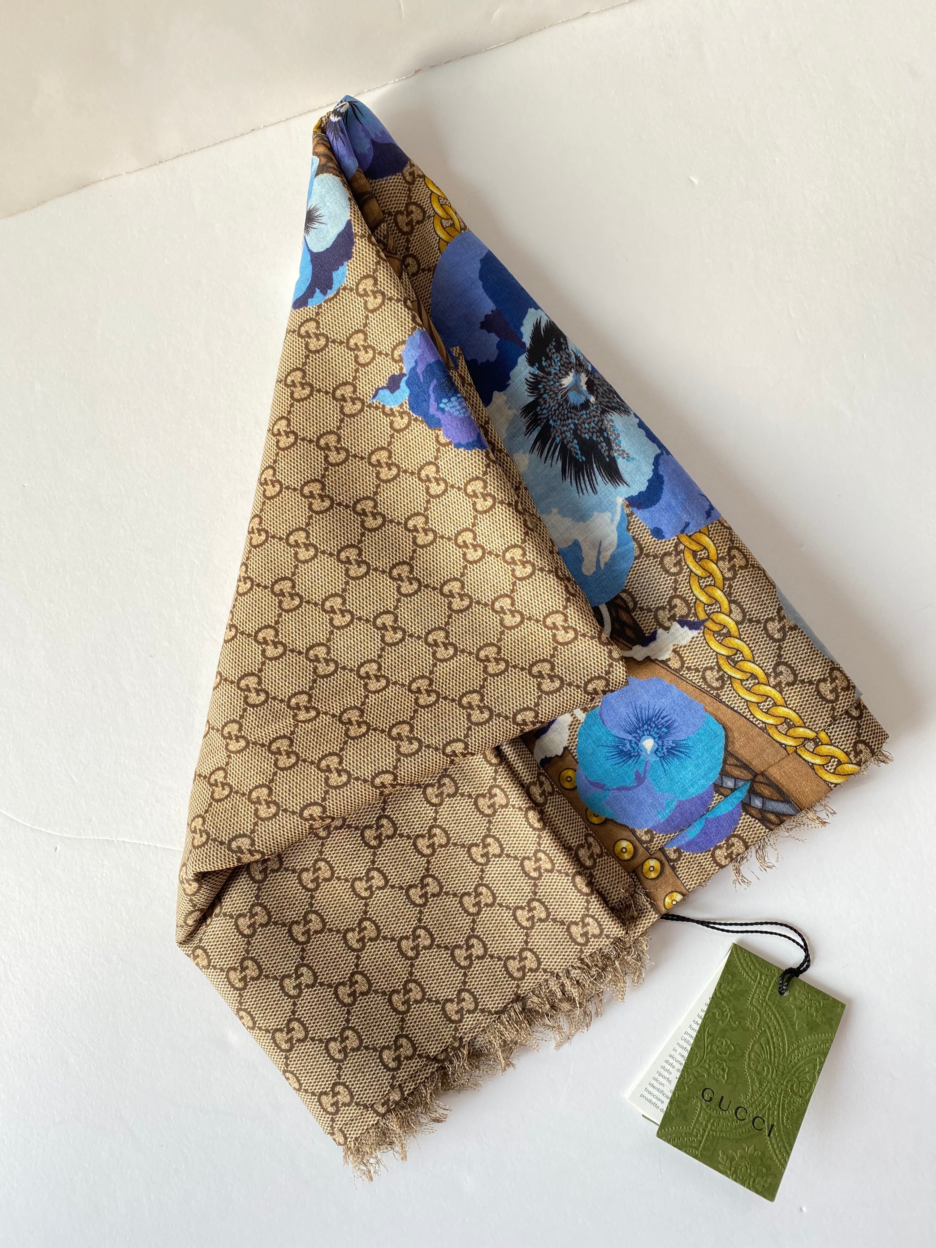 Gucci Bicolor GG Floral scarf-Scarf-Gucci-The Closet Egypt