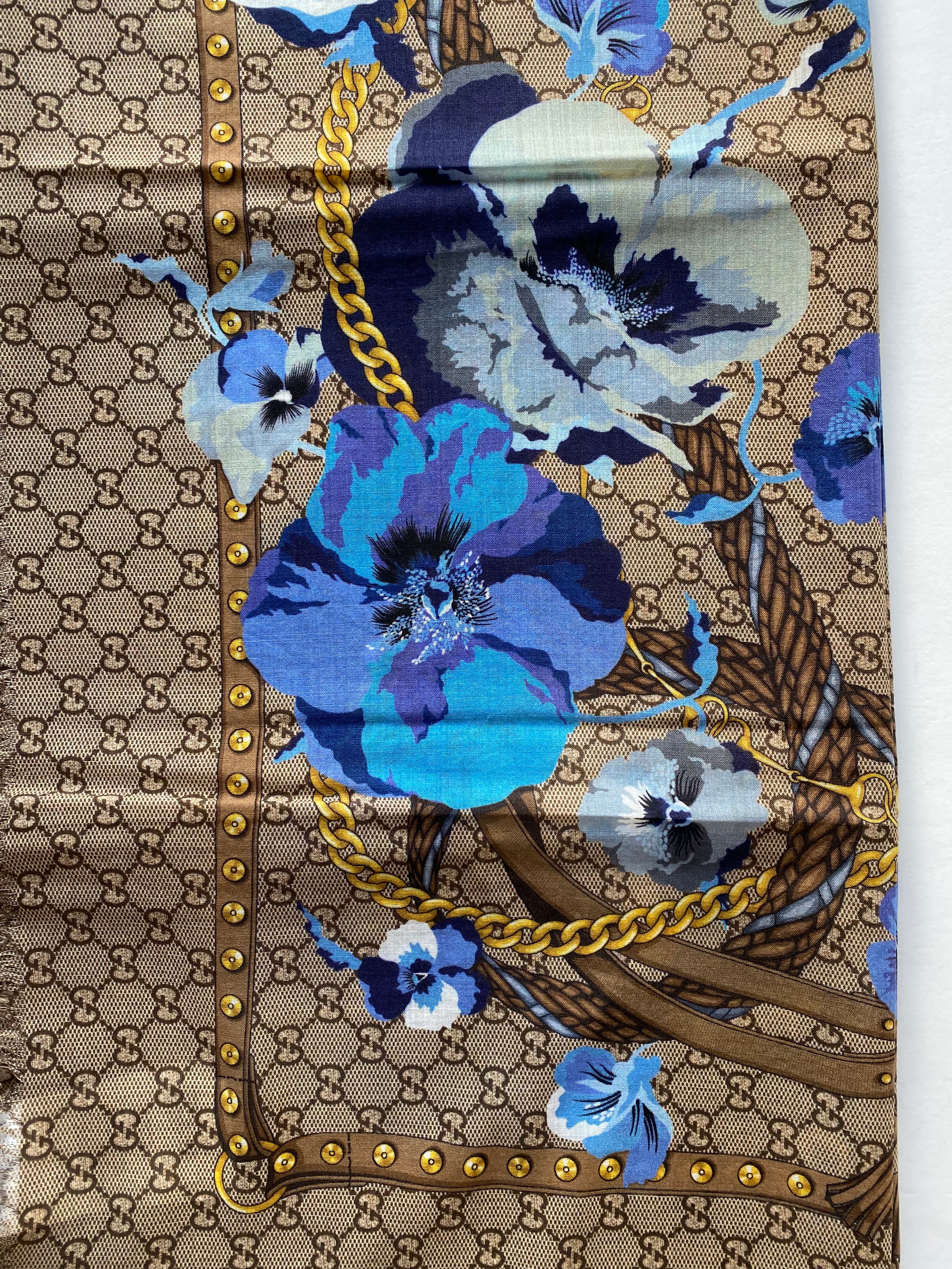 Gucci Bicolor GG Floral scarf-Scarf-Gucci-The Closet Egypt