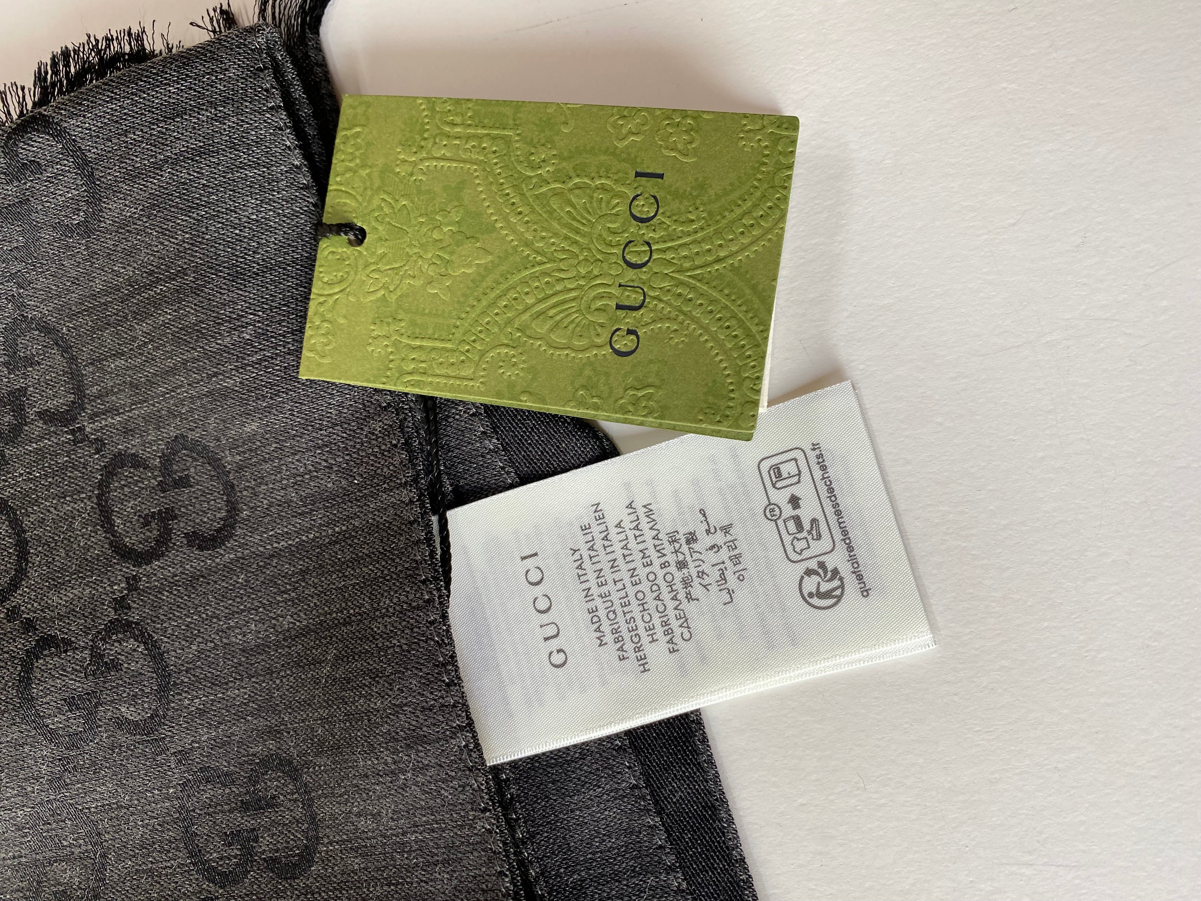 Gucci Dark Grey GG Scarf-Scarf-Gucci-The Closet Egypt