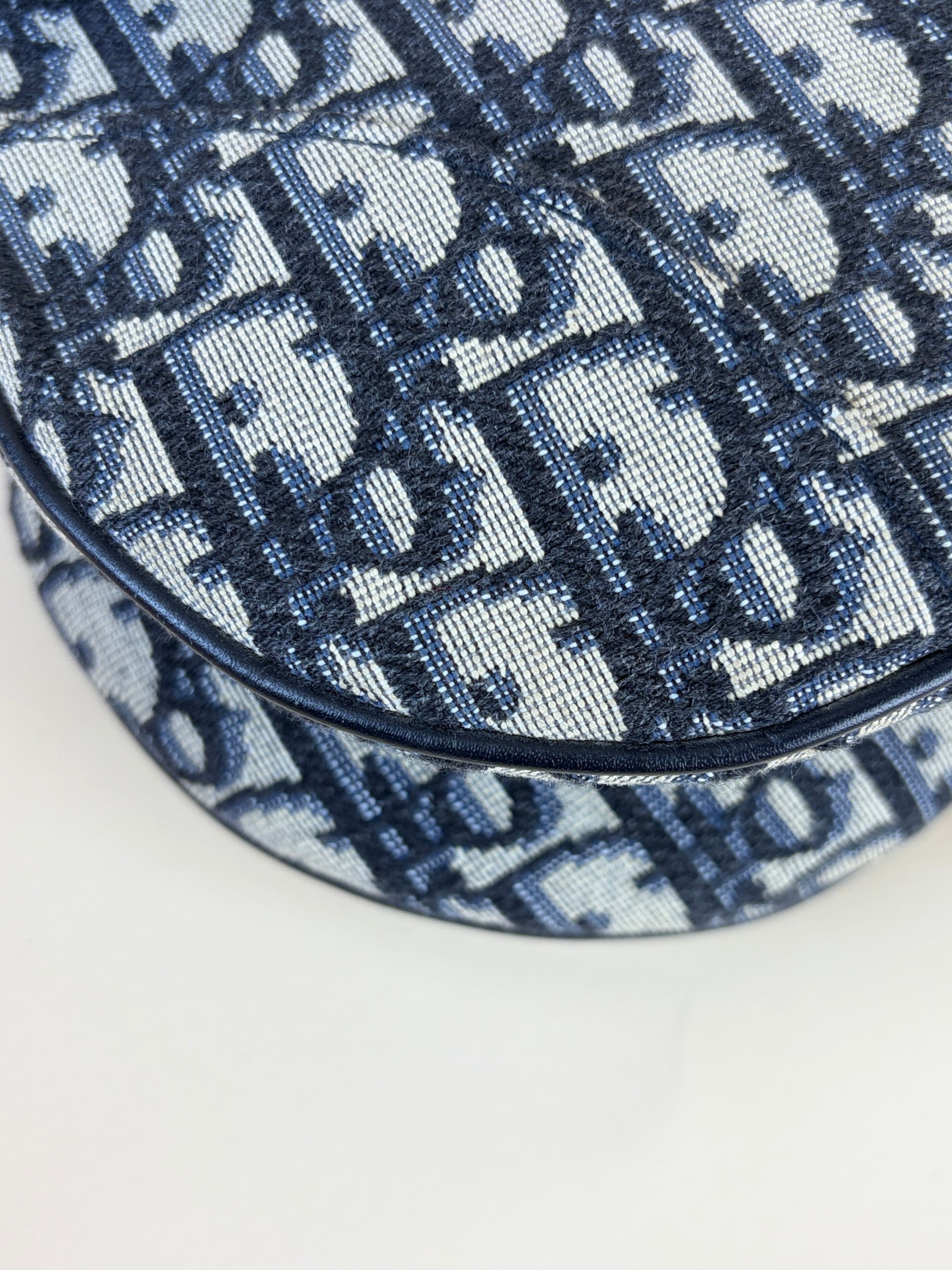 Christian Dior Blue Oblique Saddle canvas bag