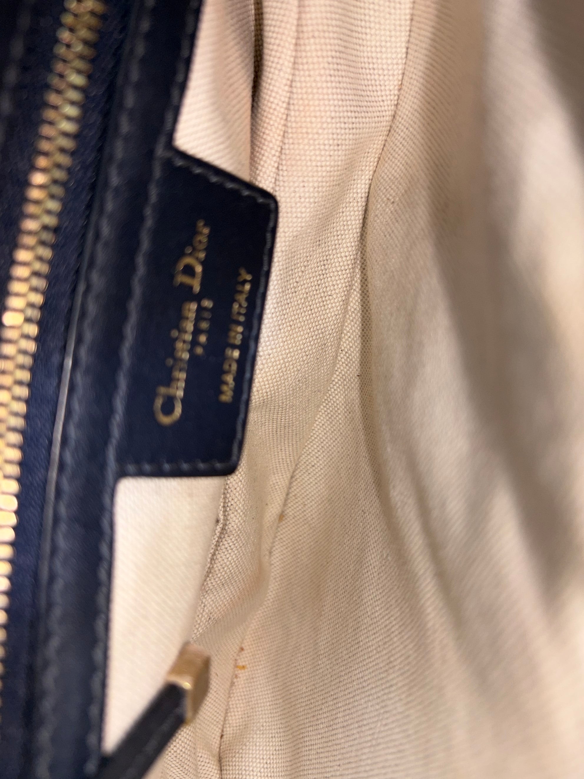 Christian Dior Blue Oblique Saddle canvas bag