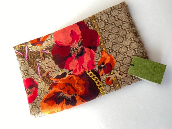 Gucci Tricolor GG Floral Scarf-Scarf-Gucci-The Closet Egypt