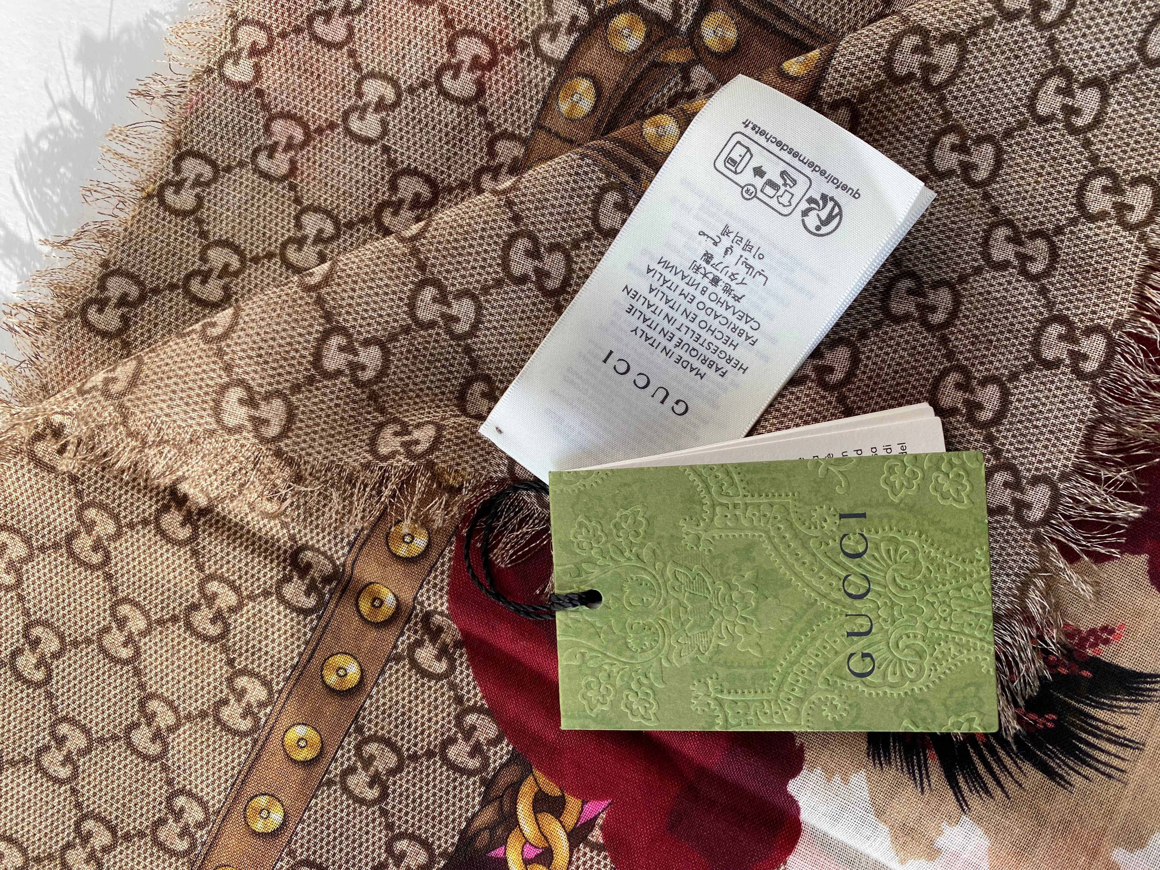 Gucci Tricolor GG Floral Scarf-Scarf-Gucci-The Closet Egypt