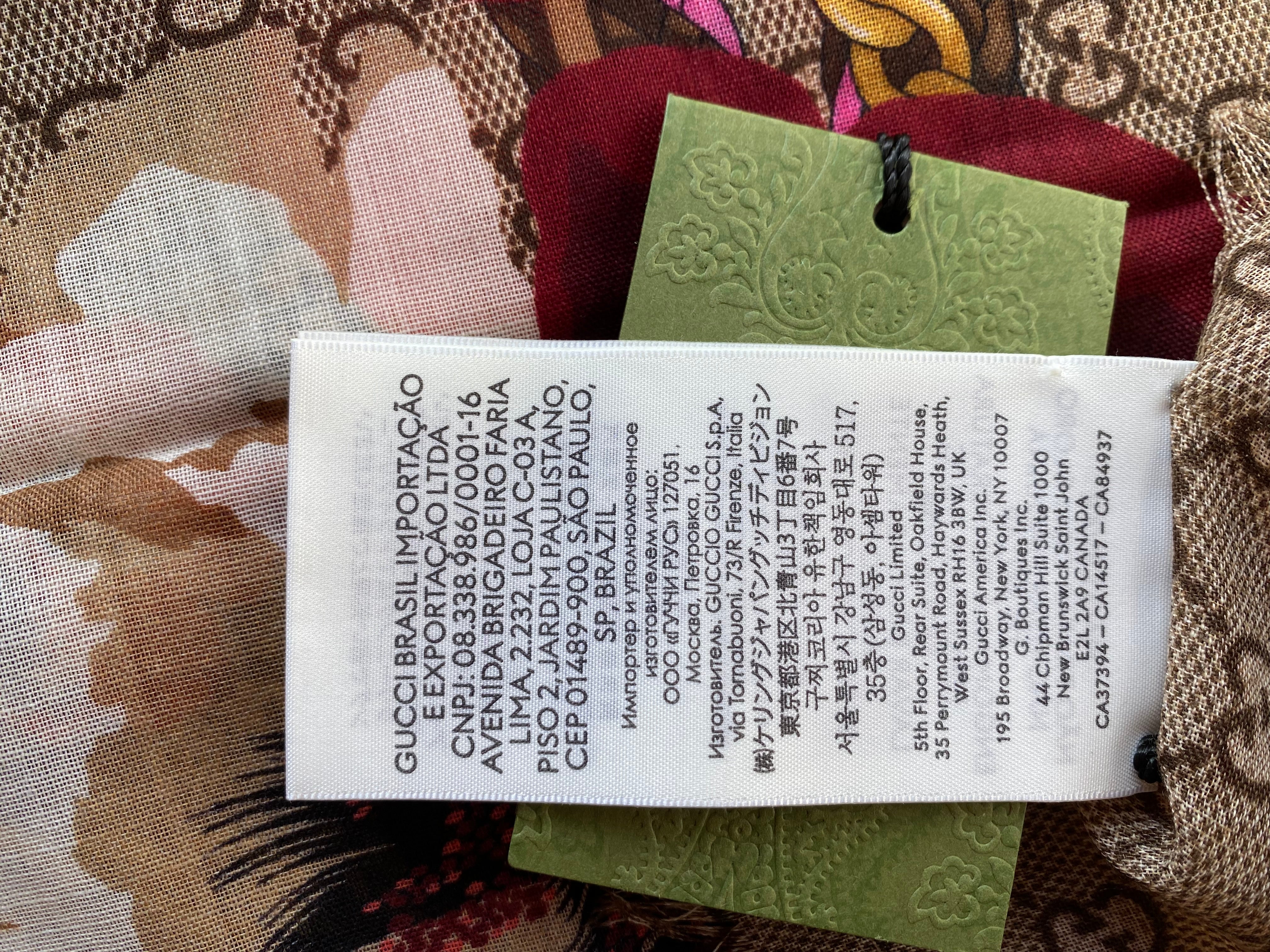 Gucci Tricolor GG Floral Scarf-Scarf-Gucci-The Closet Egypt