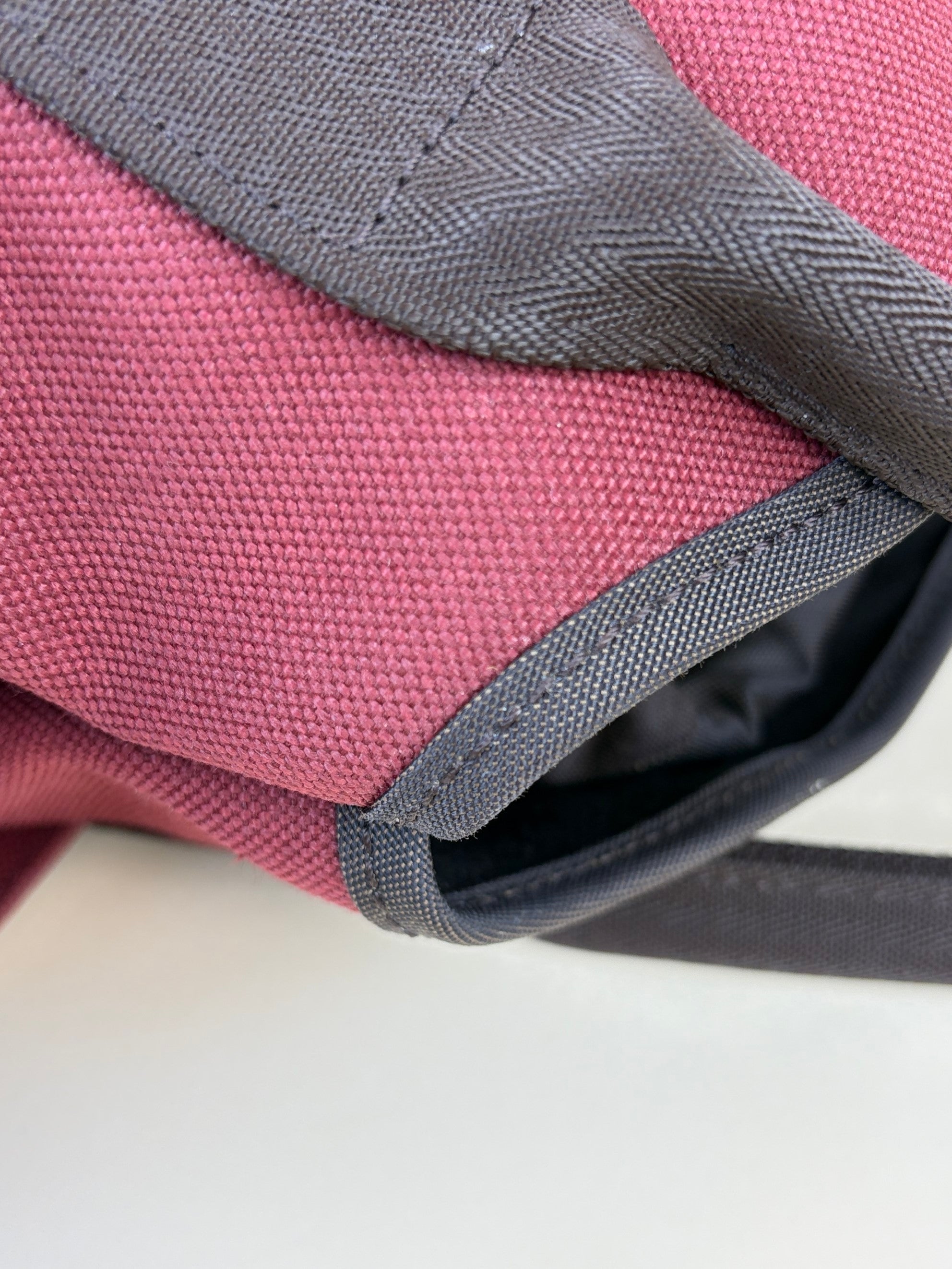 HERMES toile sac de pansage rouge h / chocolate the grooming tote bag