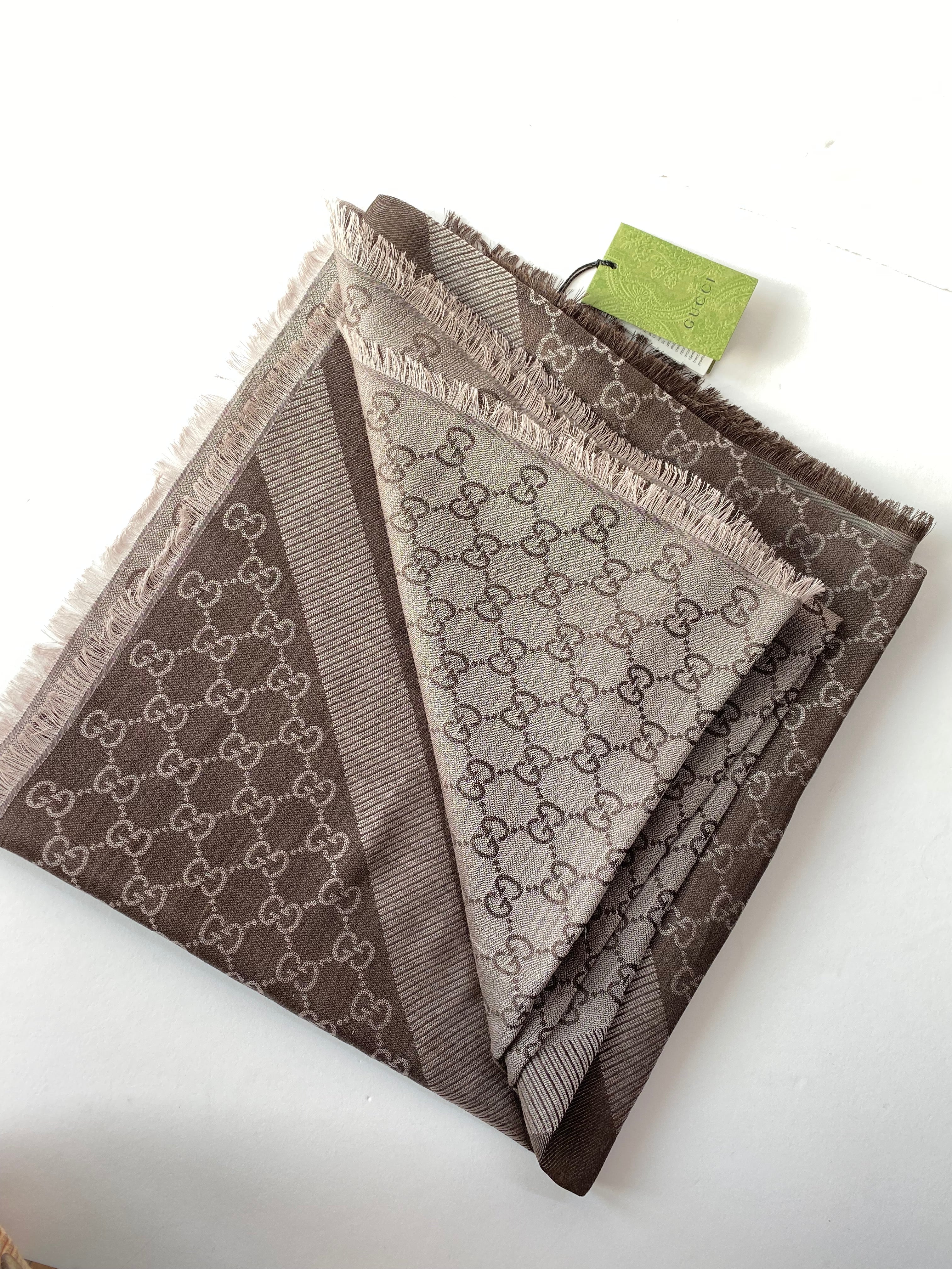 Gucci Dark Brown GG Scarf-Scarf-Gucci-The Closet Egypt