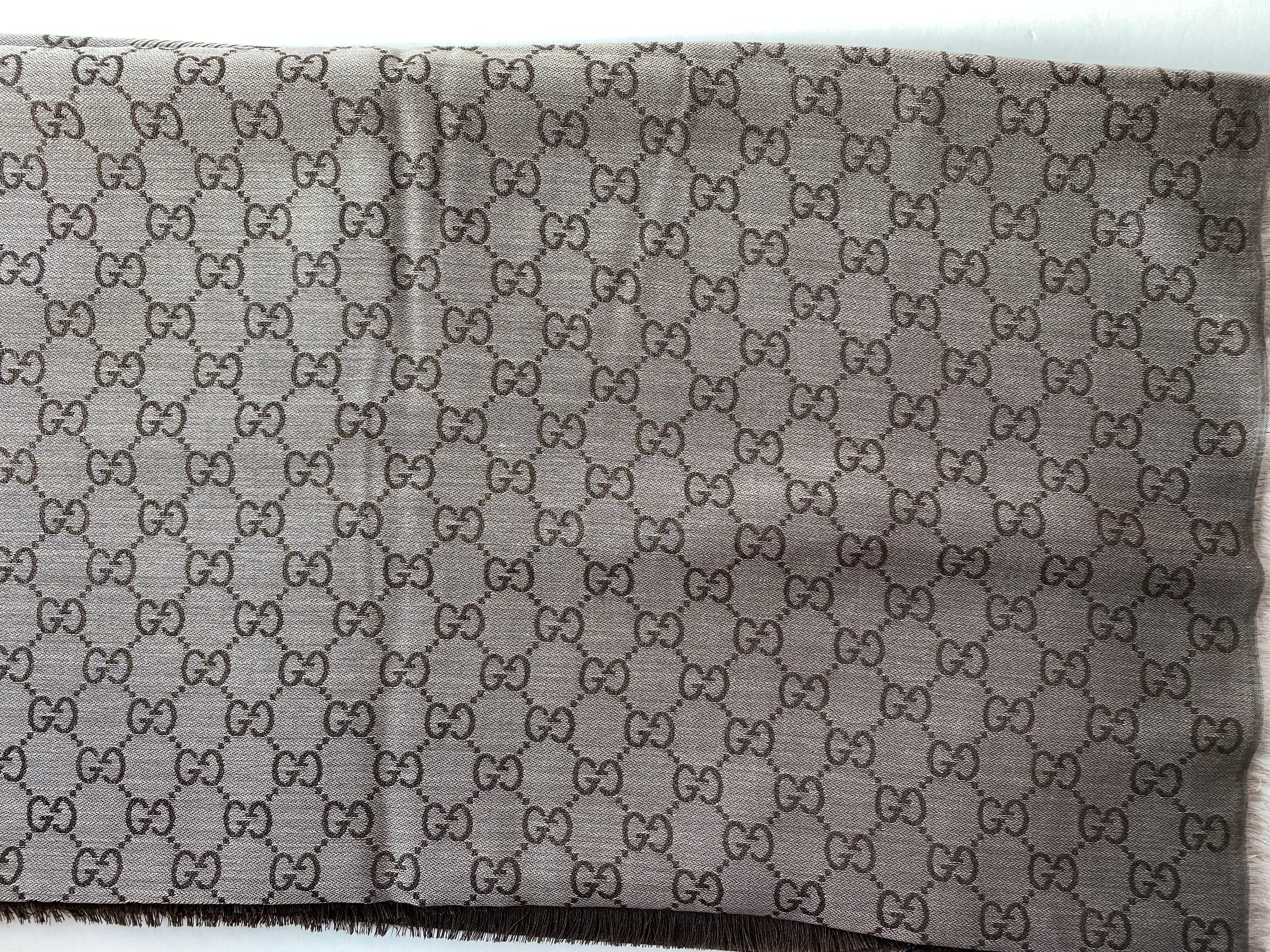 Gucci Dark Brown GG Scarf-Scarf-Gucci-The Closet Egypt
