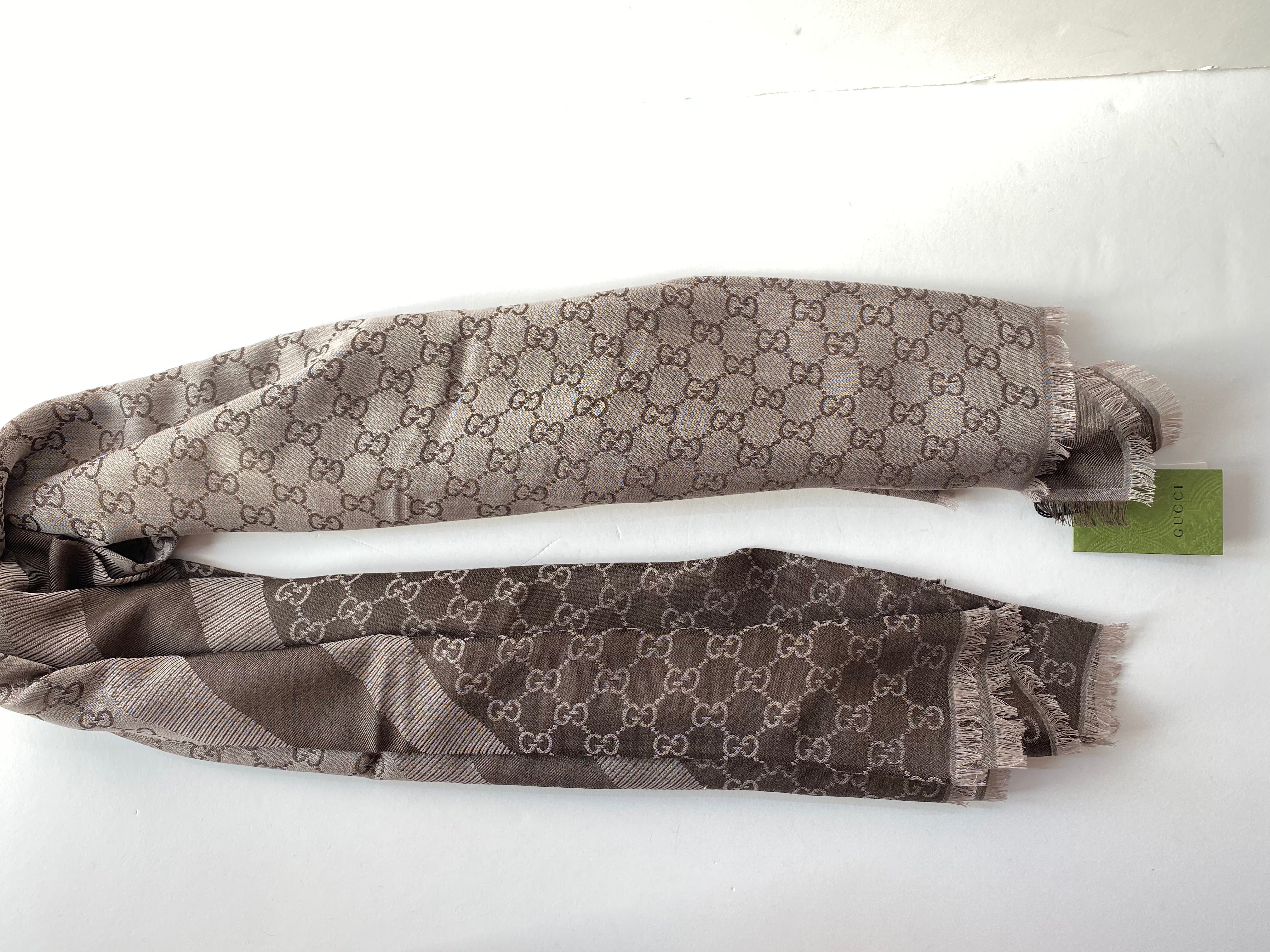 Gucci Dark Brown GG Scarf-Scarf-Gucci-The Closet Egypt