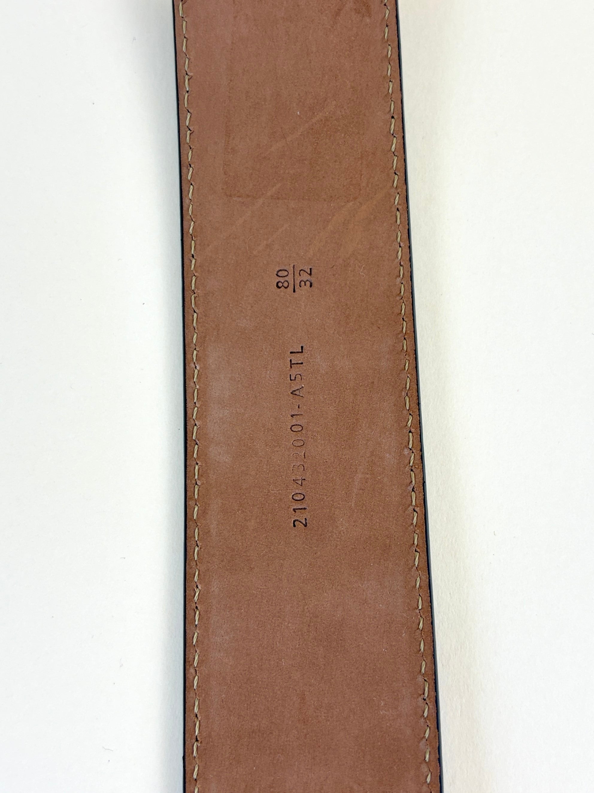 Fendi brown and black Zucca calfskin Embossed Ff Fendi belt