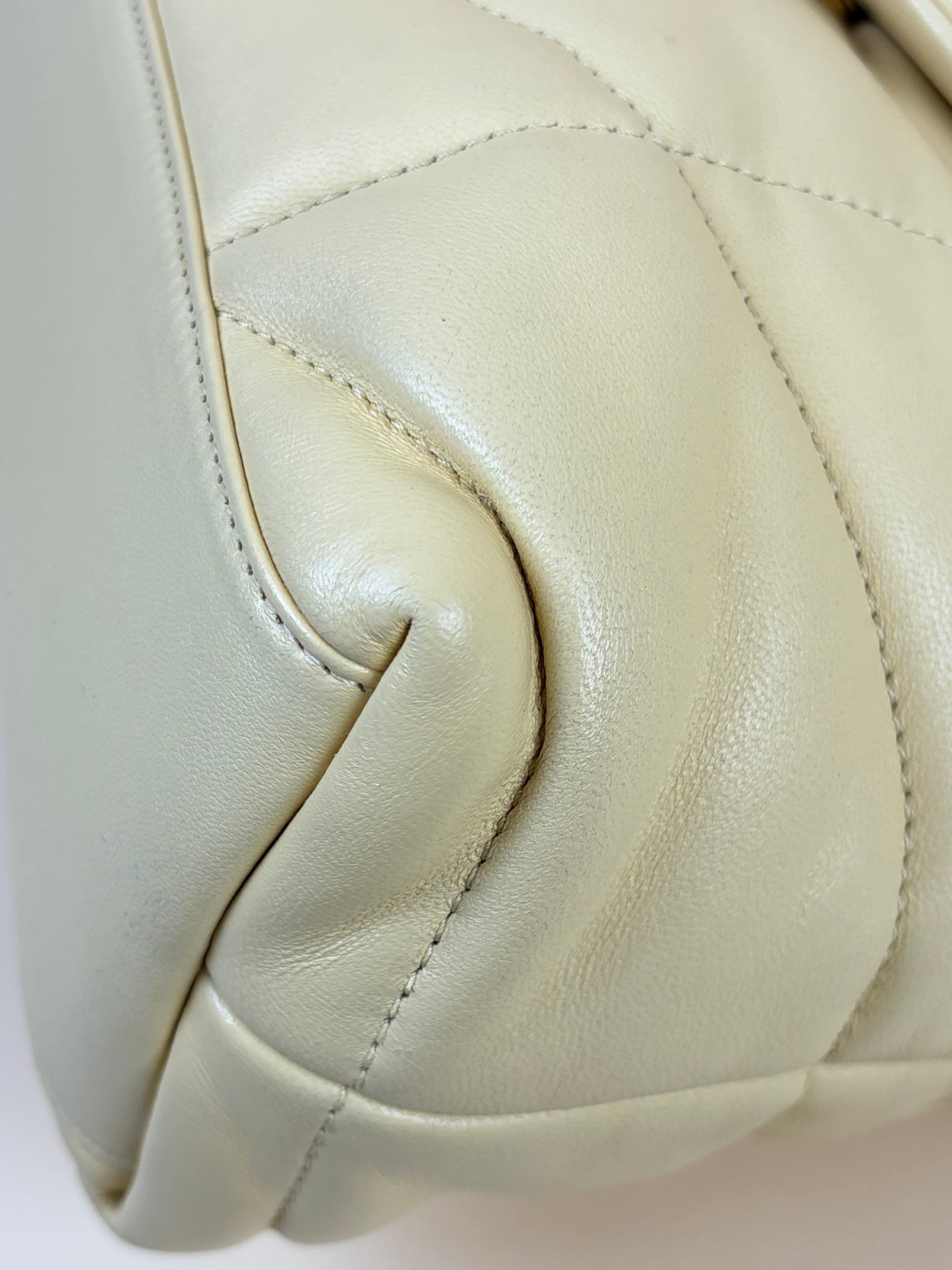 YSL beige small Puffer