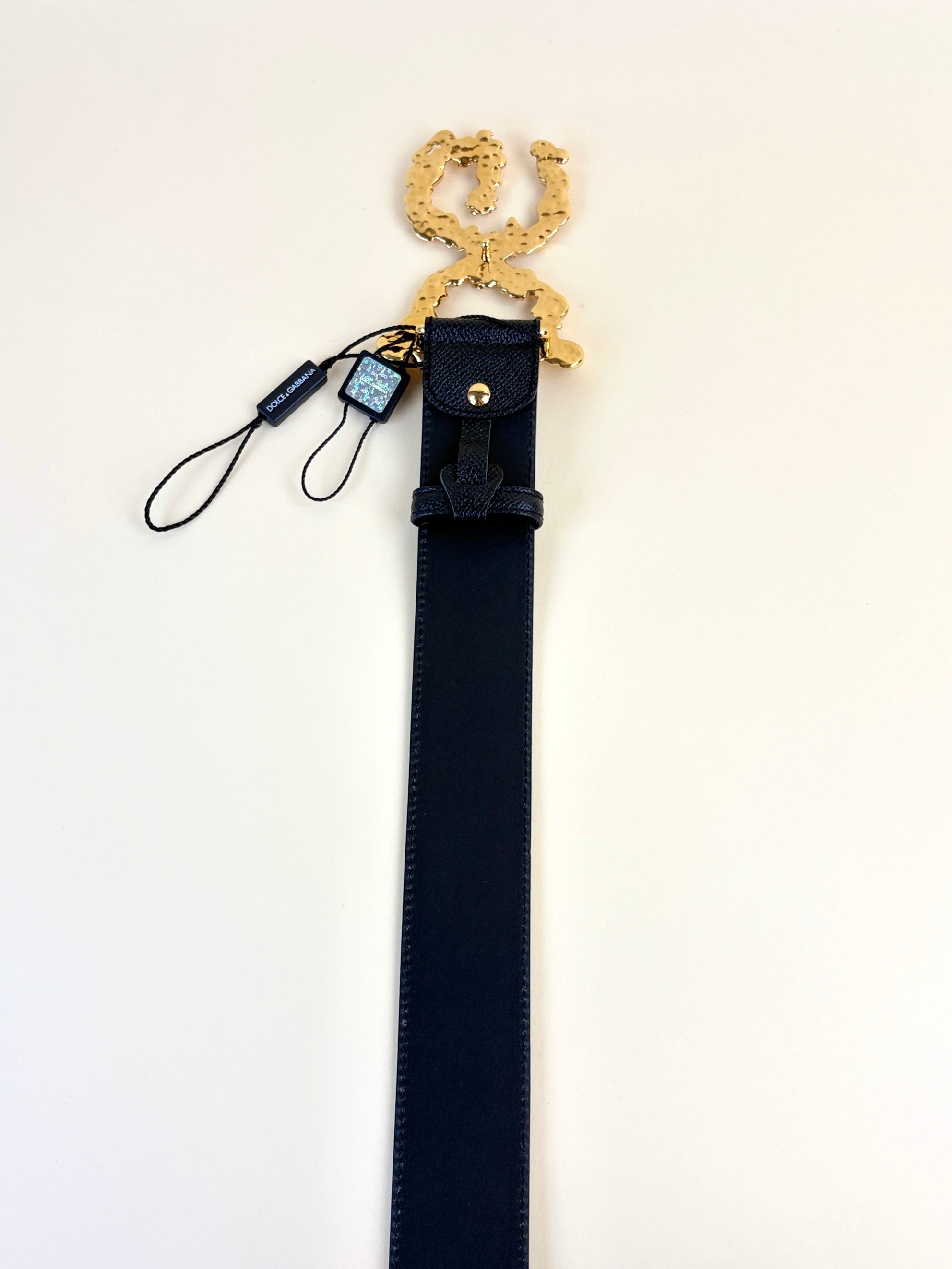 Dolce & Gabbana Black Baroque DG Logo Belt