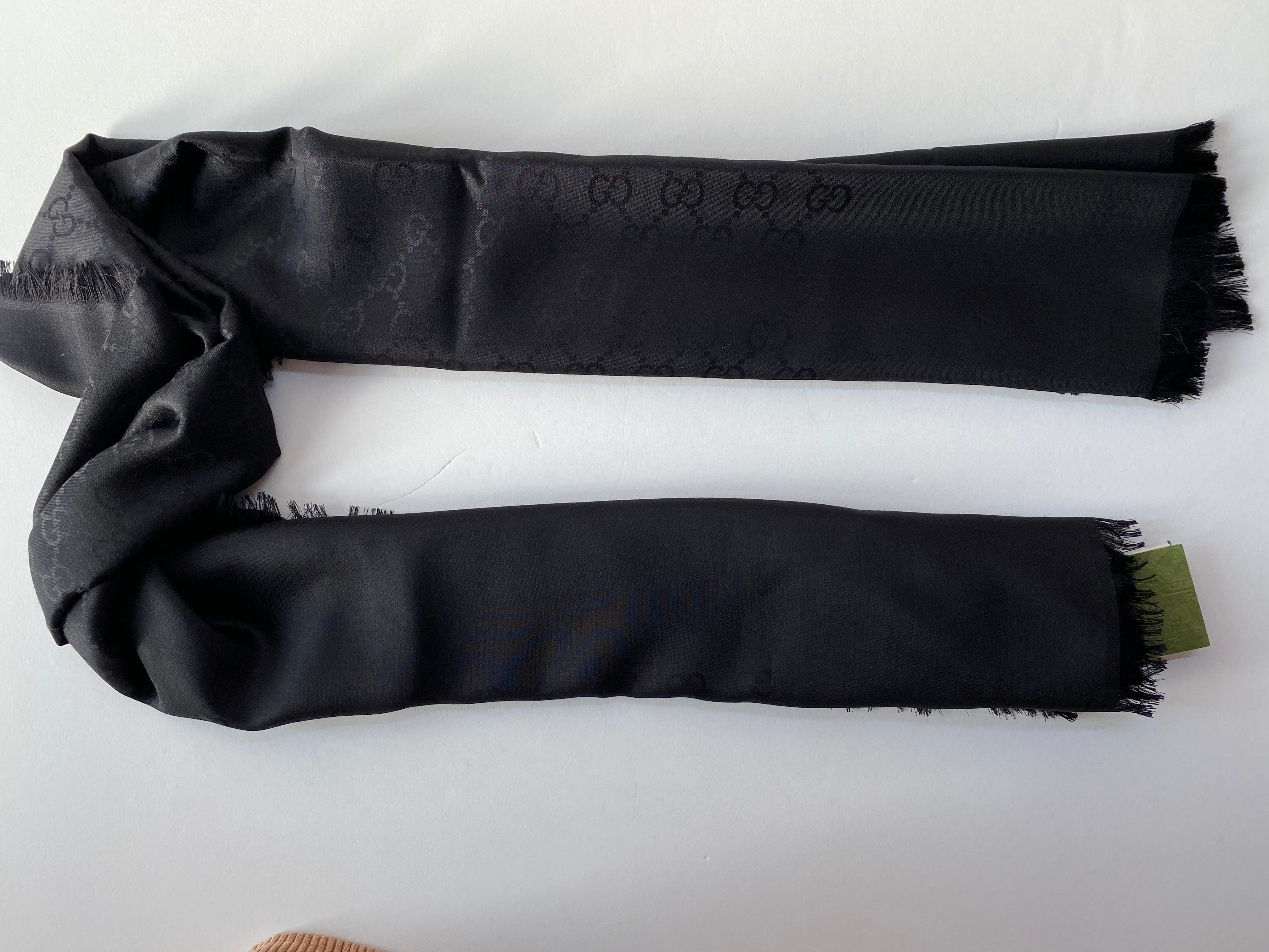 Gucci Black GG Scarf-Scarf-Gucci-The Closet Egypt