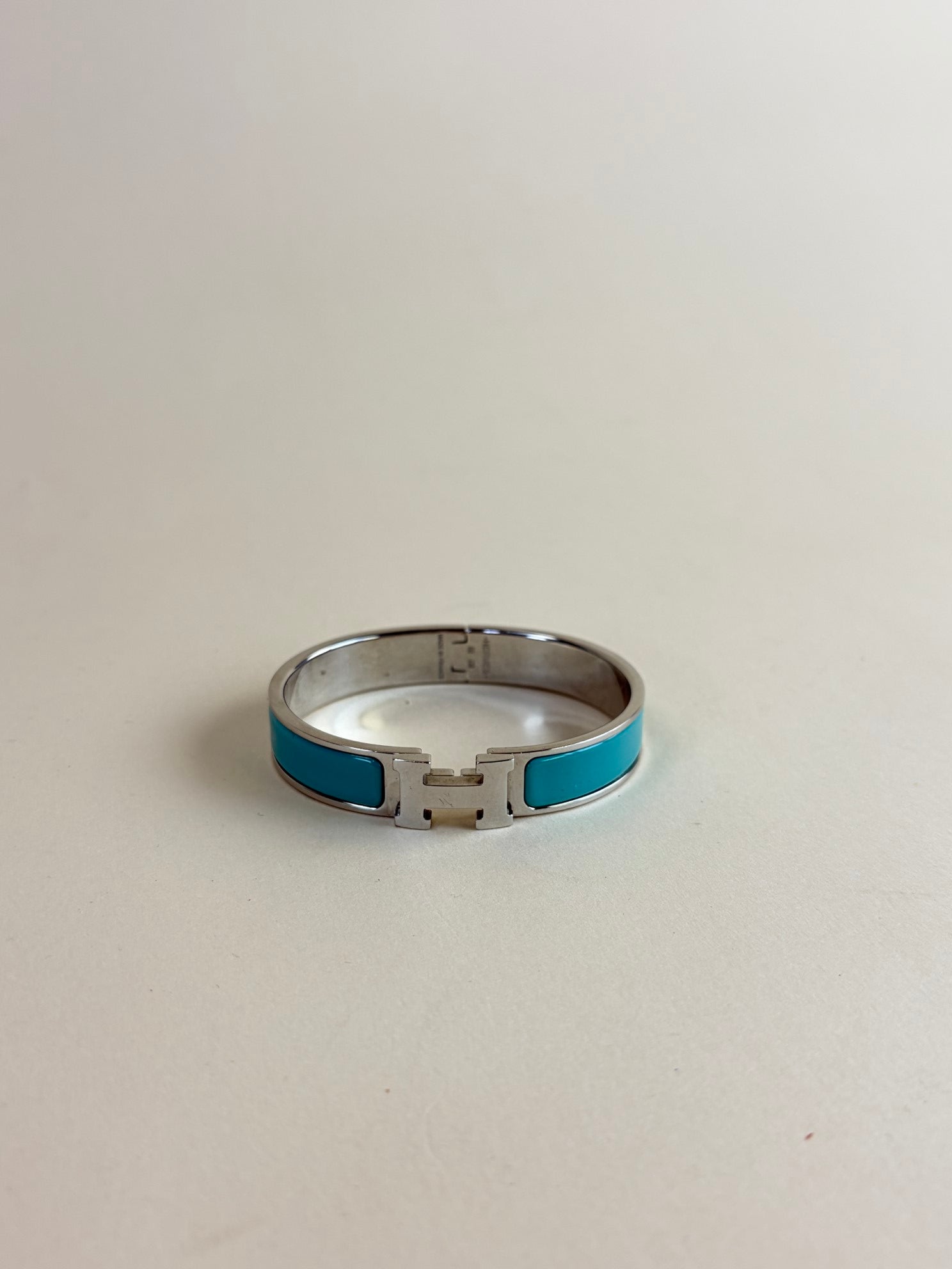 Hermes Blue Clic H PM Polaire Bracelet