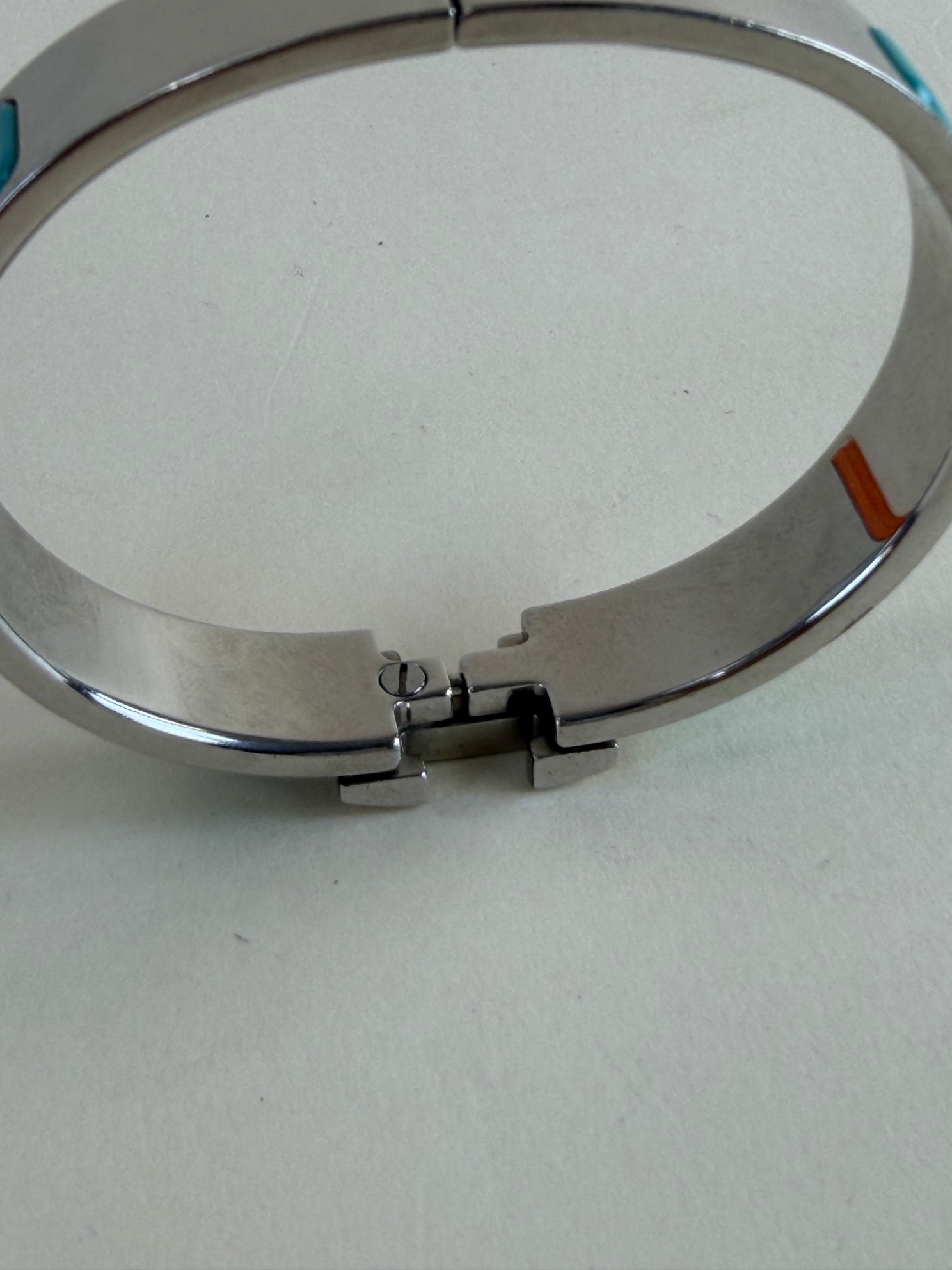 Hermes Blue Clic H PM Polaire Bracelet