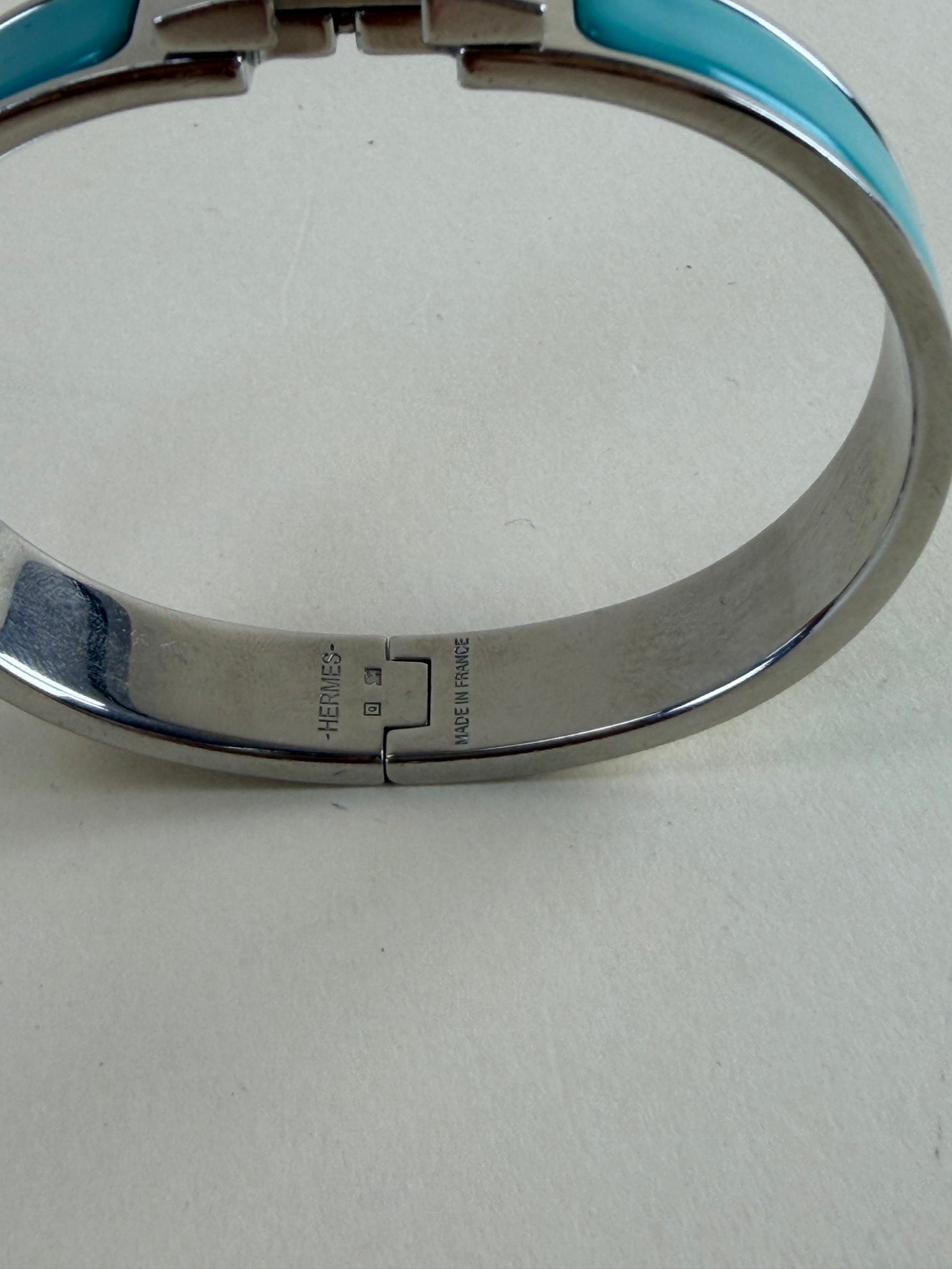 Hermes Blue Clic H PM Polaire Bracelet