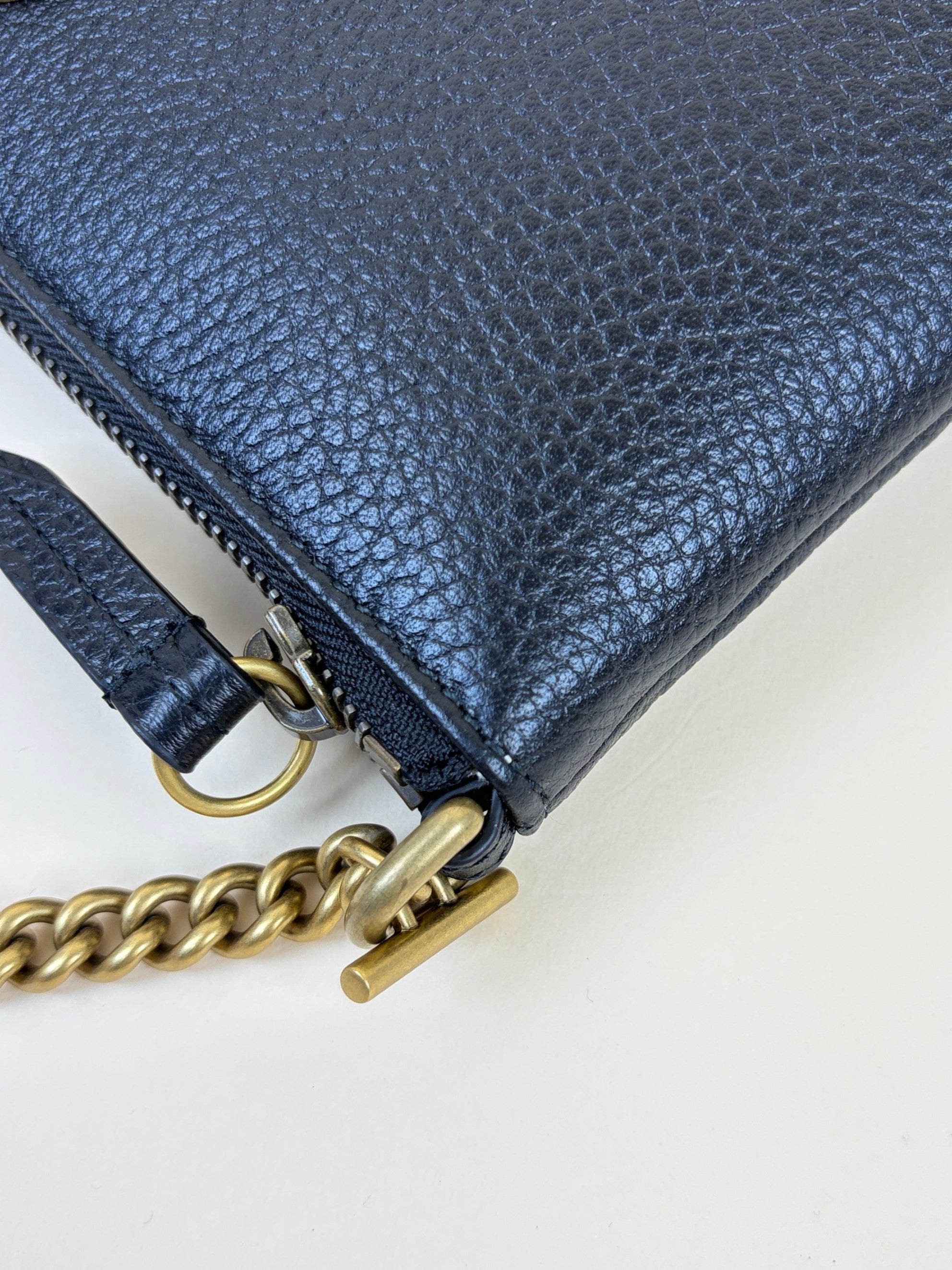 Gucci Black Zip Chain Crossbody Bag