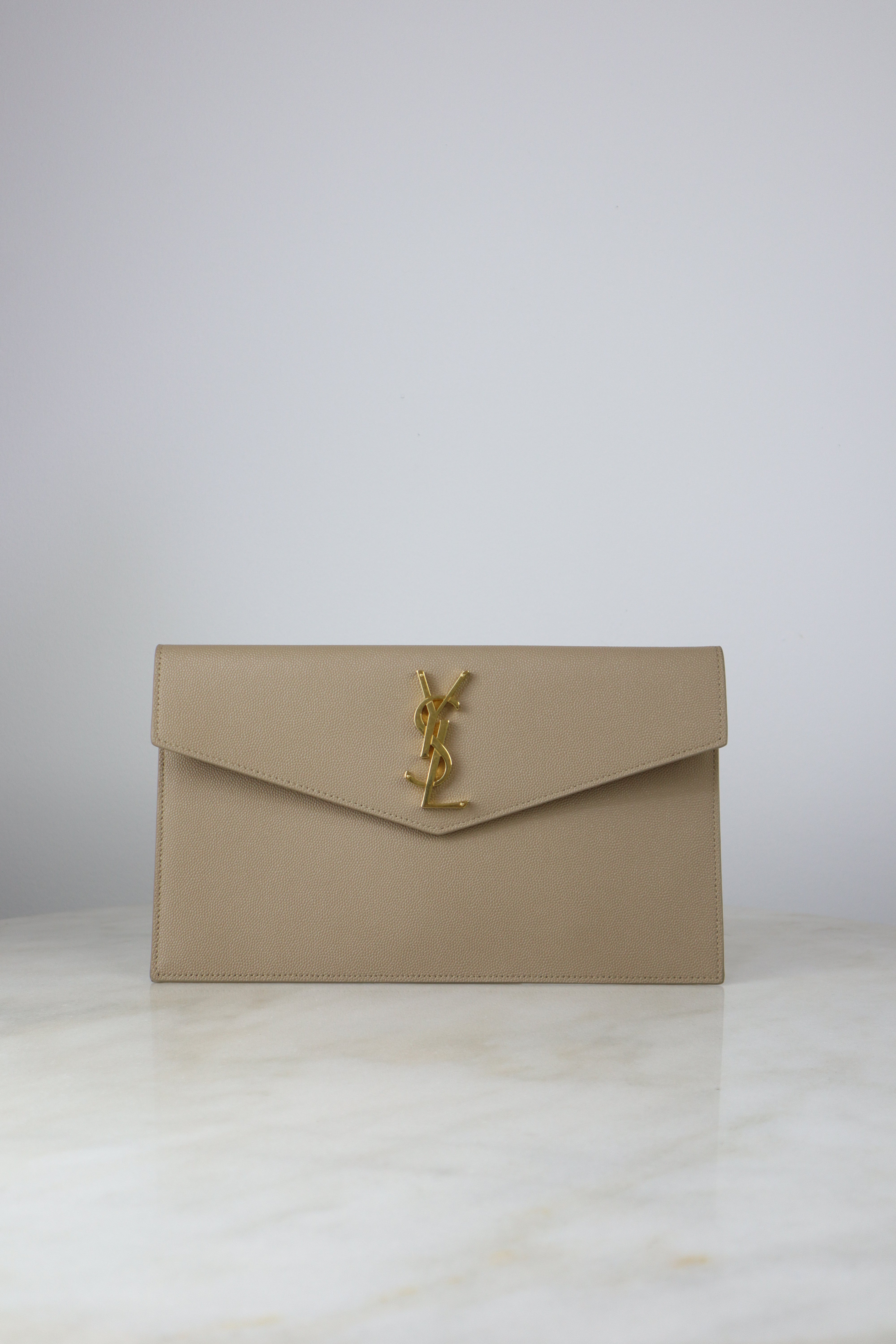 YSL Beige Uptown Pouch-Pouch-YSL-The Closet Egypt