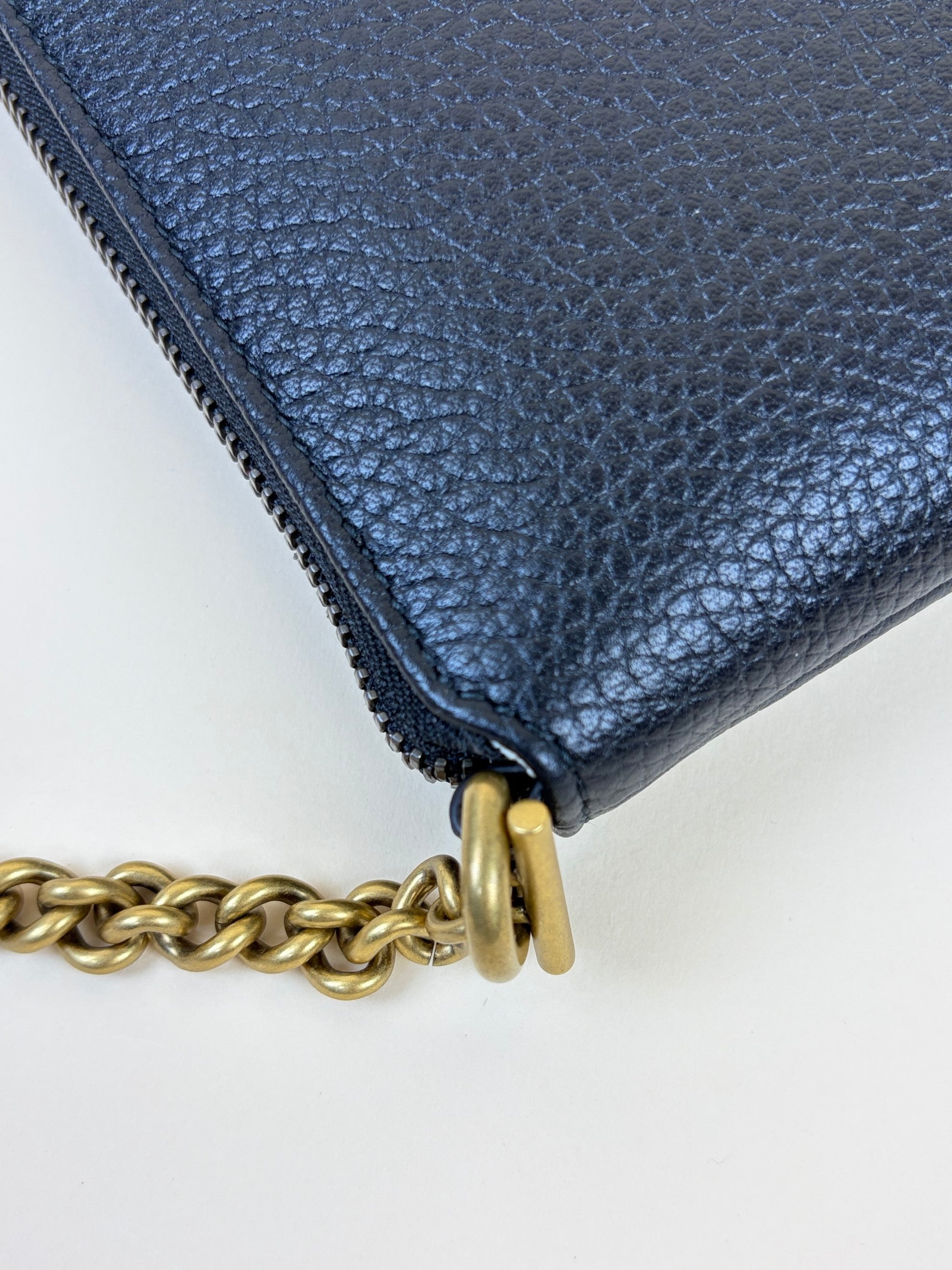 Gucci Black Zip Chain Crossbody Bag