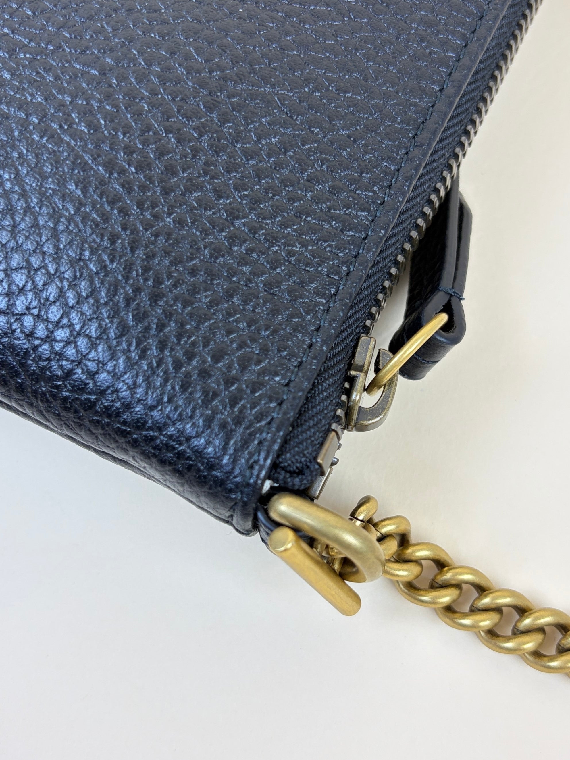 Gucci Black Zip Chain Crossbody Bag