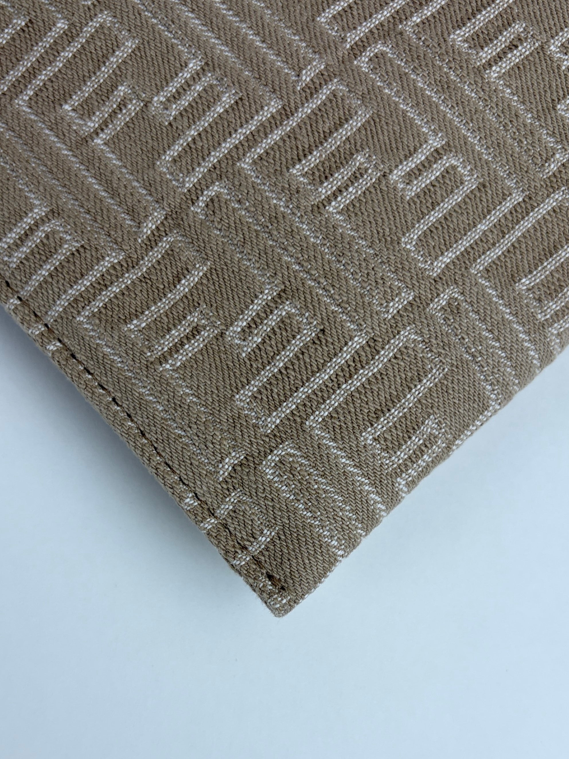Fendi beige Demin effect ff jacquard medium flat pouch