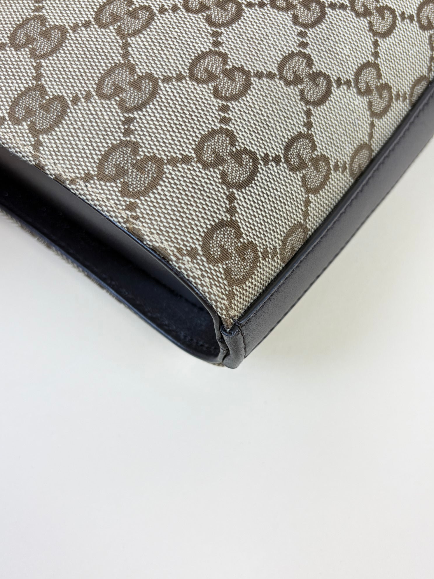 Gucci Monogram Dark Brown GG Supreme Mini Shadow Bucket Bag