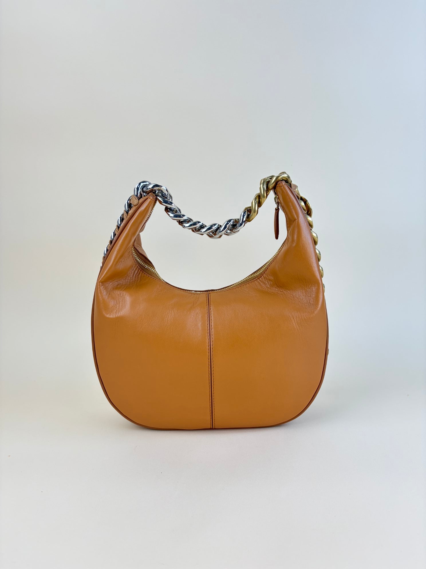 Stella McCartney camel frame zipped Hobo Bag