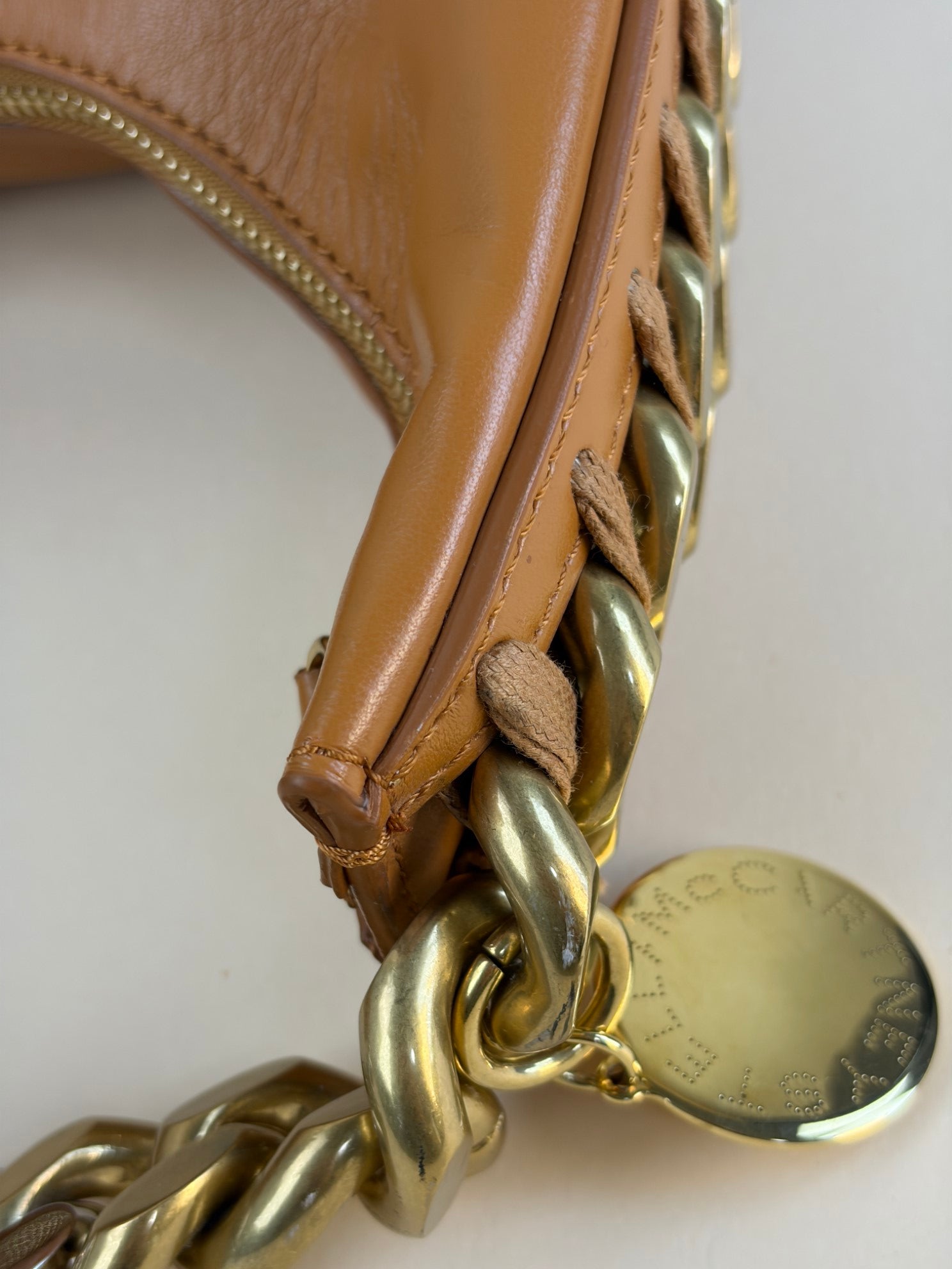 Stella McCartney camel frame zipped Hobo Bag