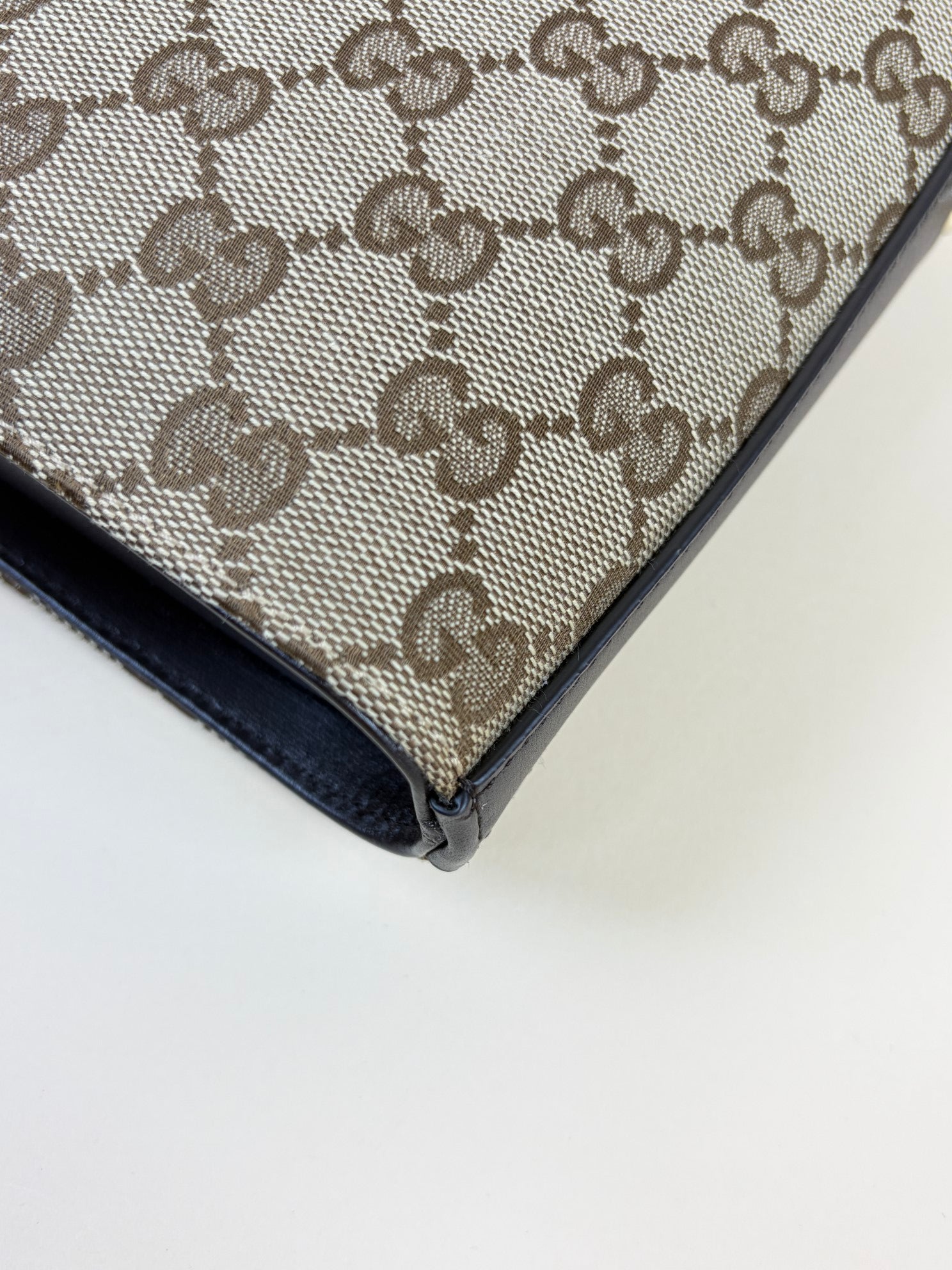 Gucci Monogram Dark Brown GG Supreme Mini Shadow Bucket Bag