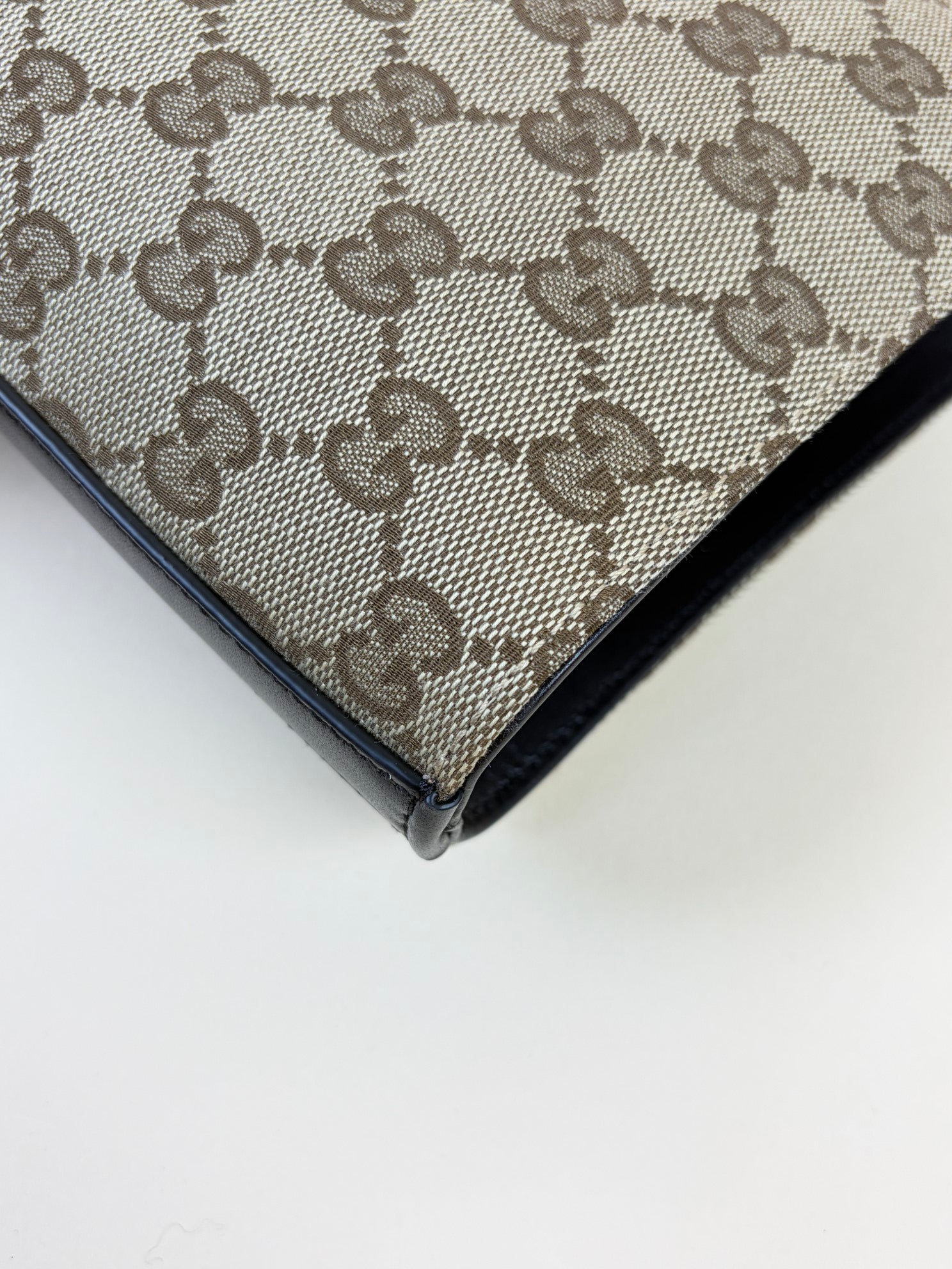 Gucci Monogram Dark Brown GG Supreme Mini Shadow Bucket Bag