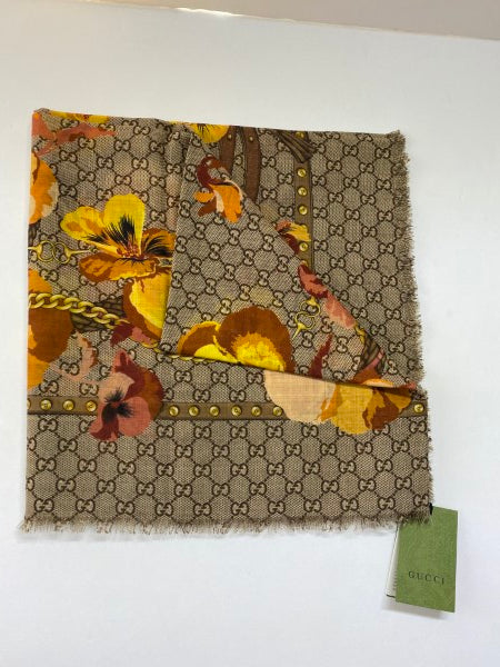 Gucci Bicolor GG Floral Scarf-Scarf-Gucci-The Closet Egypt