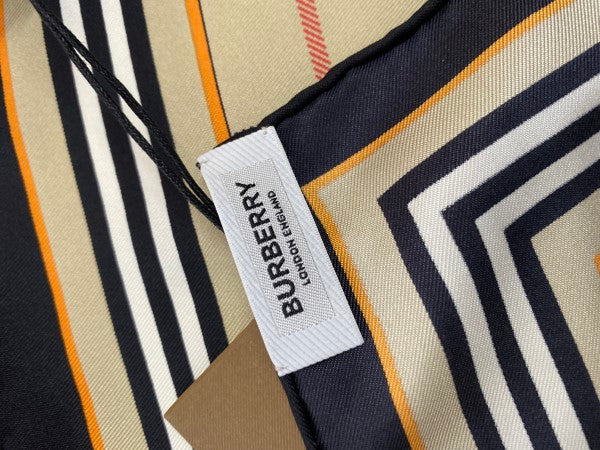 Burberry Beige Burberry Logo Print Small Silk Scarf-Scarf-Burberry-The Closet Egypt
